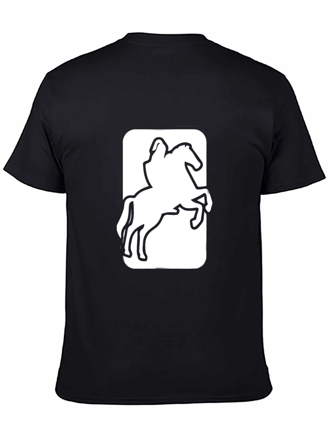 Equestrian Rider Graphic Tee - Black Cotton T-Shirt
