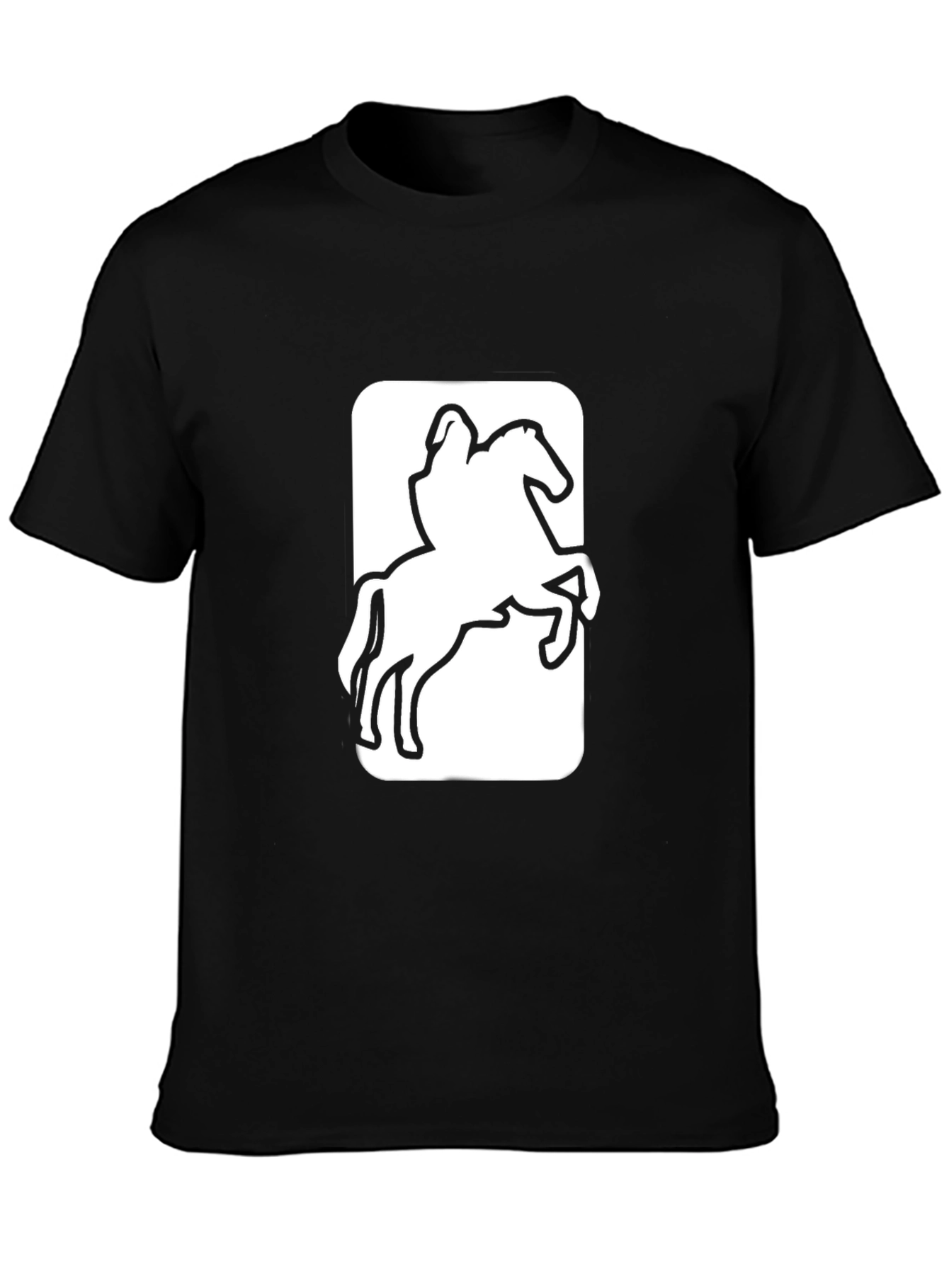 Equestrian Rider Graphic Tee - Black Cotton T-Shirt
