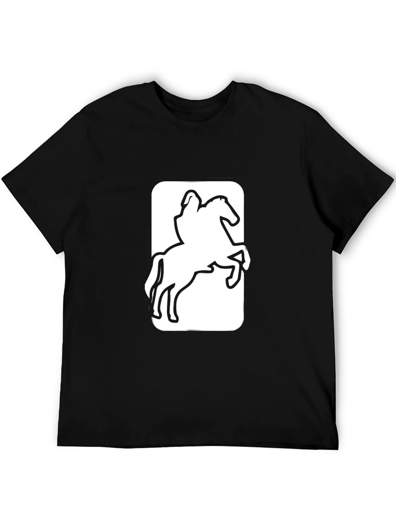 Equestrian Rider Graphic Tee - Black Cotton T-Shirt