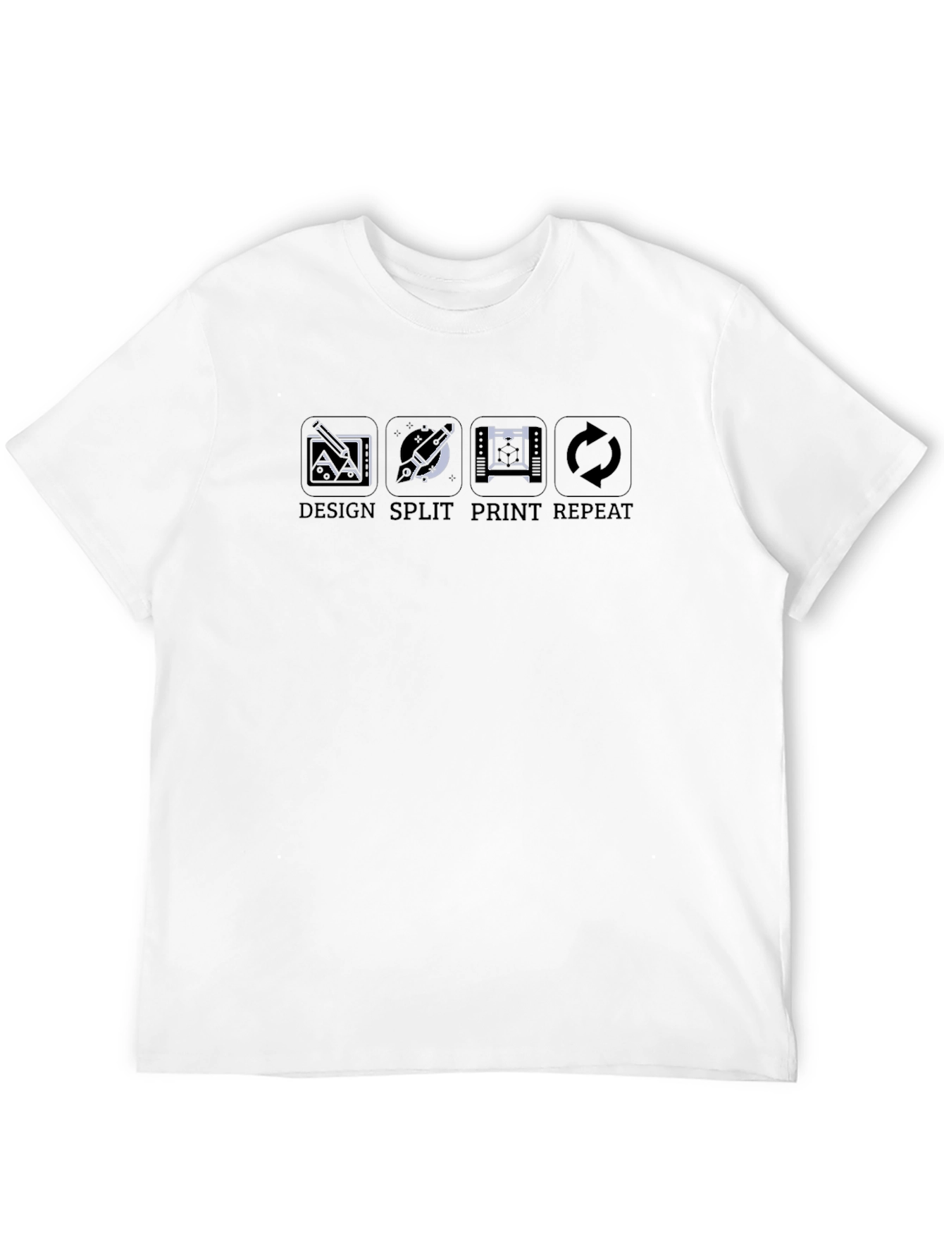 3D Printing Process Black T-Shirt