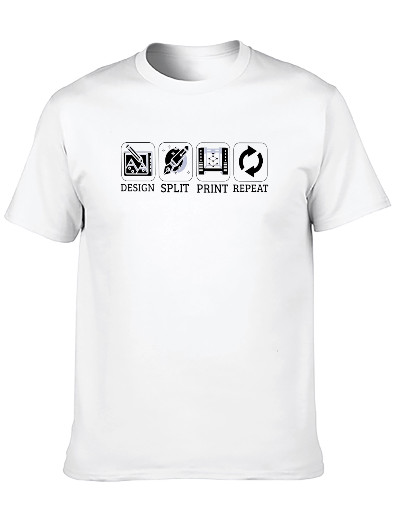 3D Printing Process Black T-Shirt
