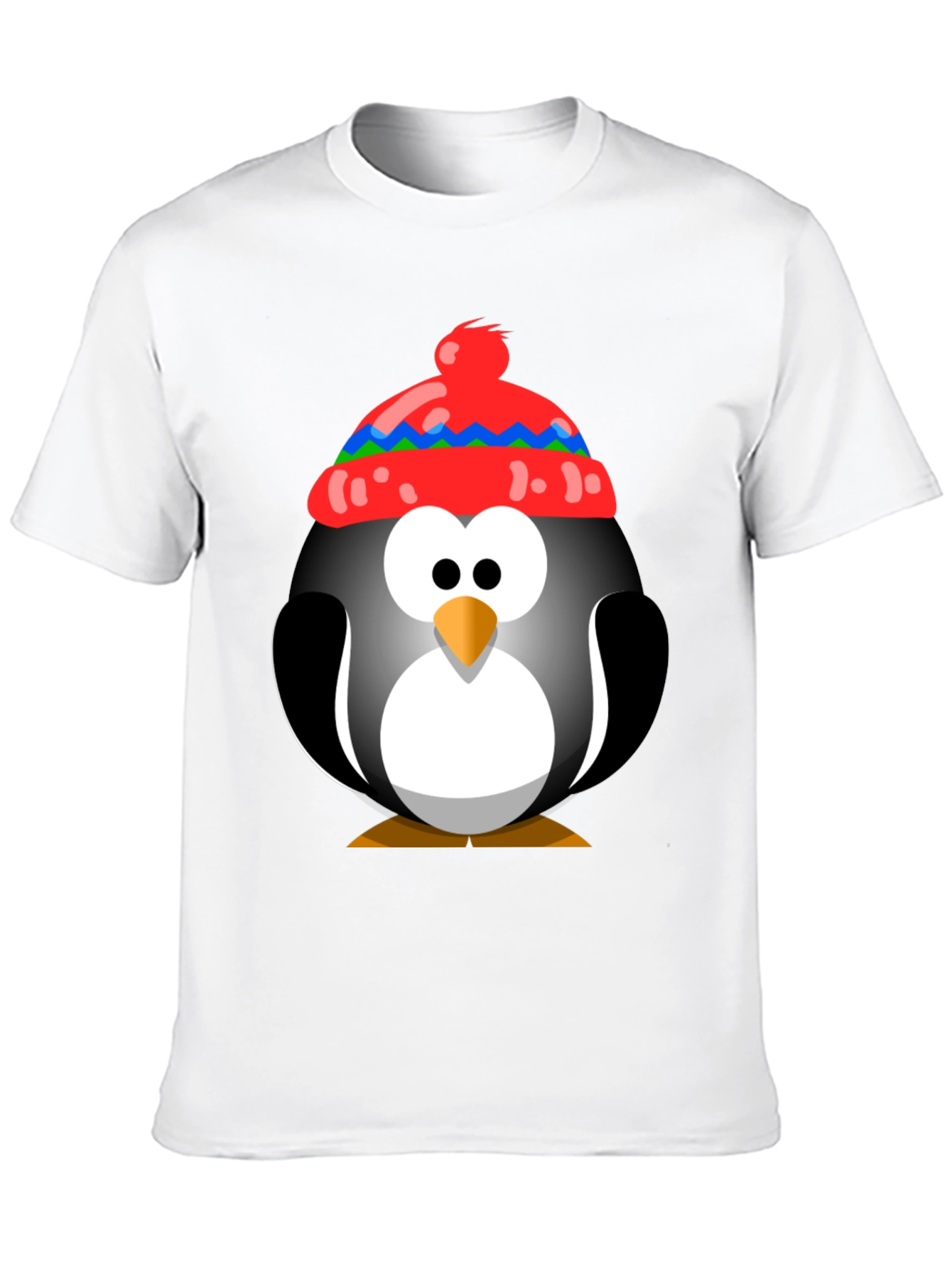 Penguin With Hat Graphic Tee - Fun Holiday Shirt