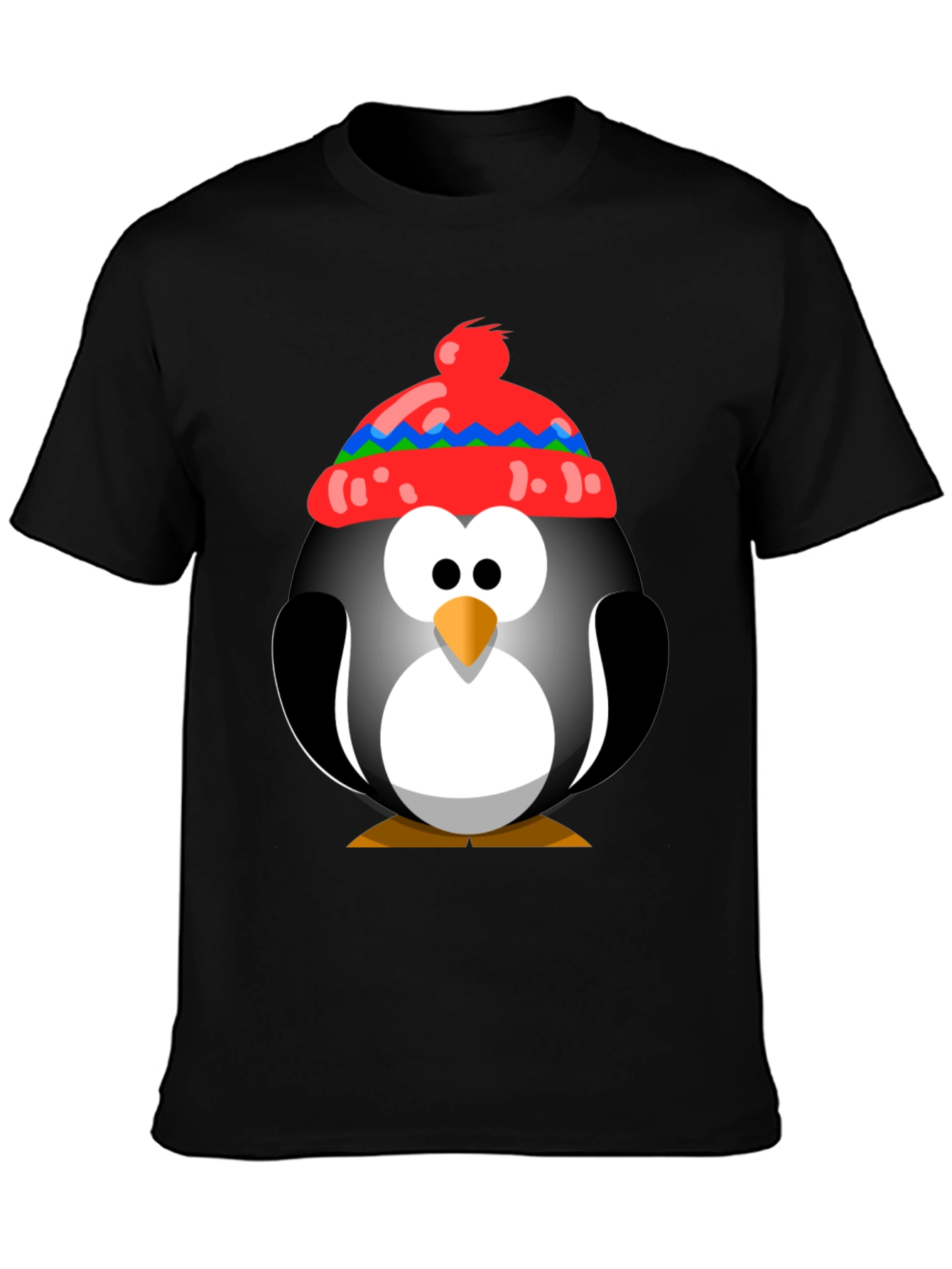 Penguin With Hat Graphic Tee - Fun Holiday Shirt