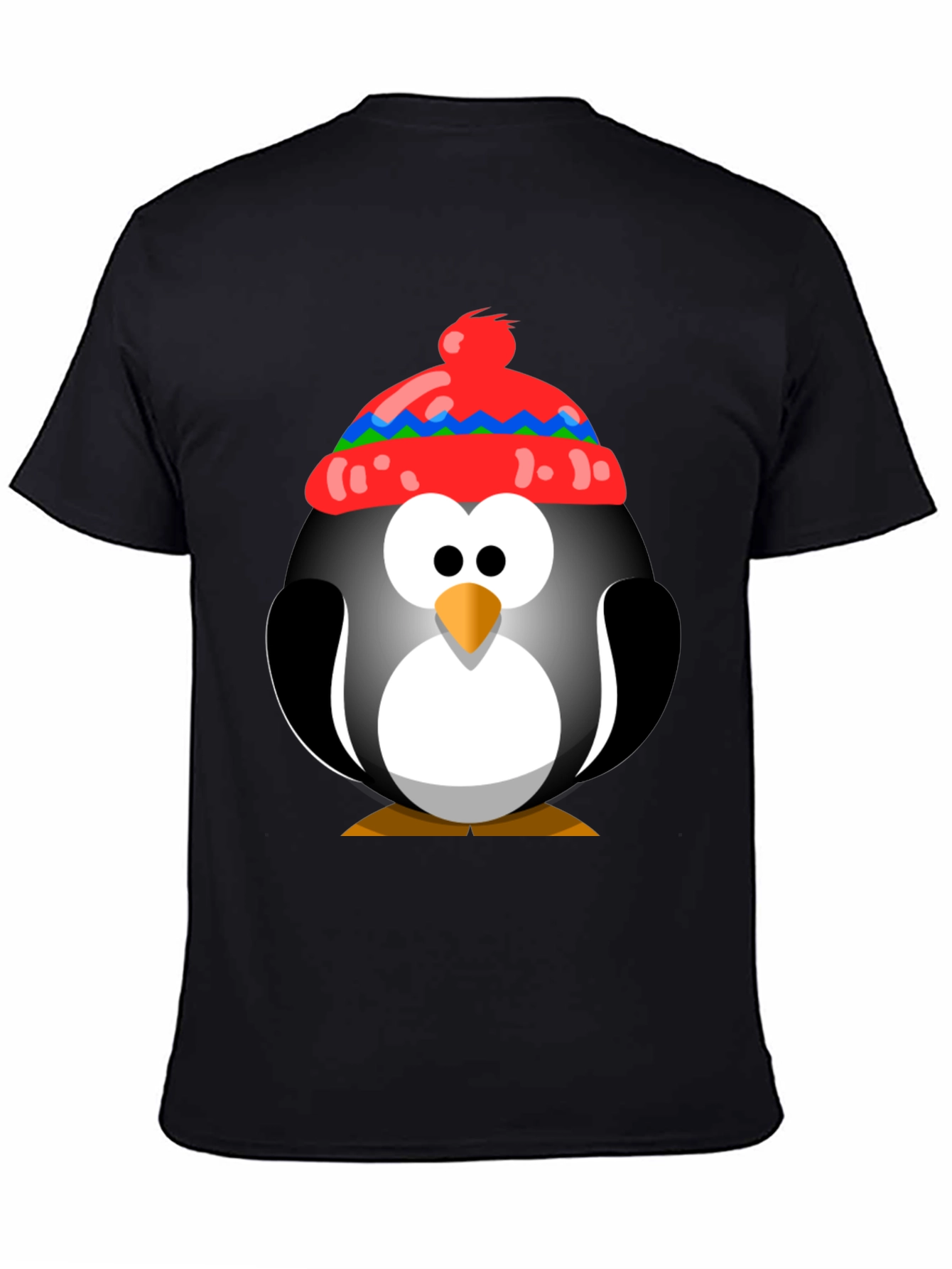 Penguin With Hat Graphic Tee - Fun Holiday Shirt