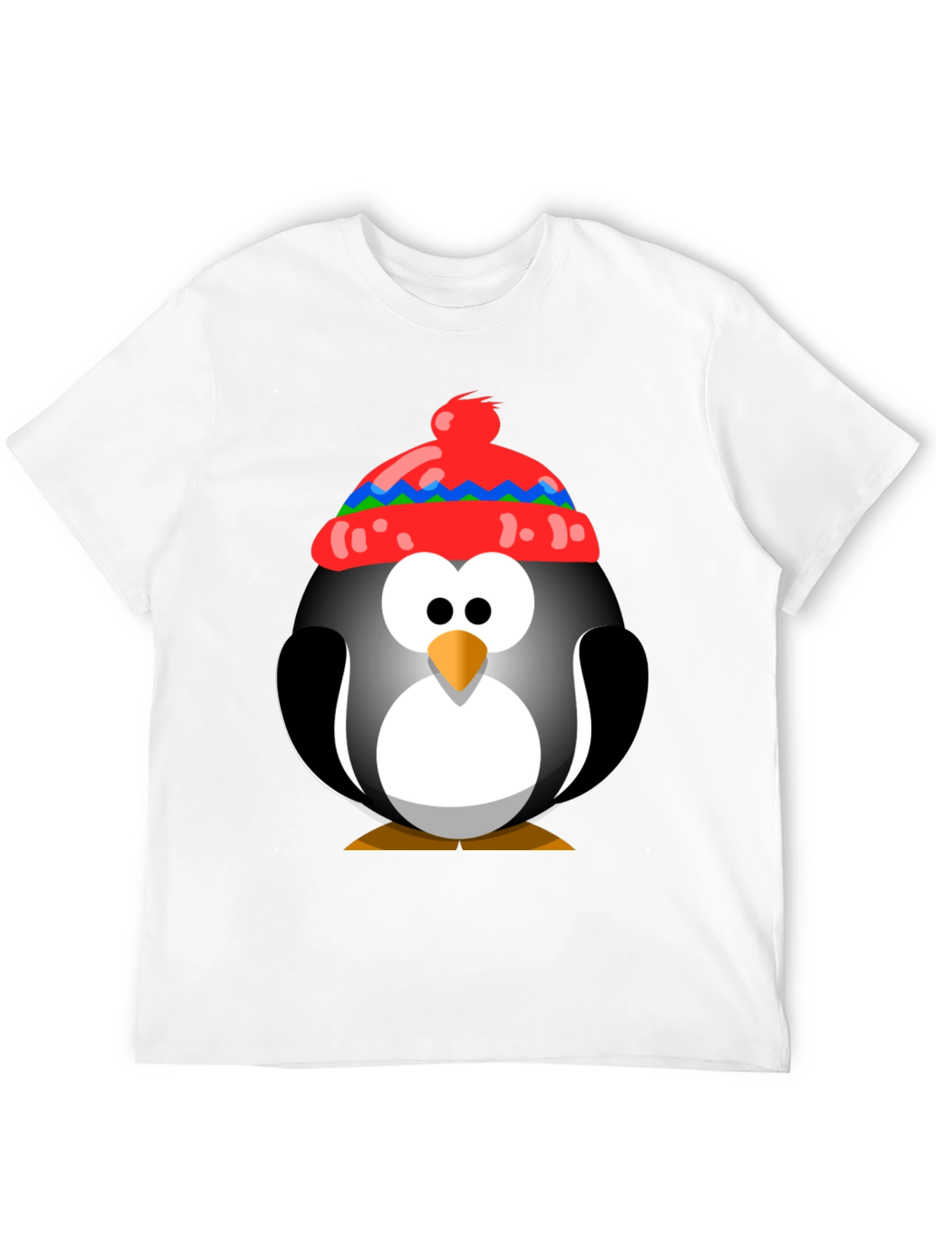 Penguin With Hat Graphic Tee - Fun Holiday Shirt