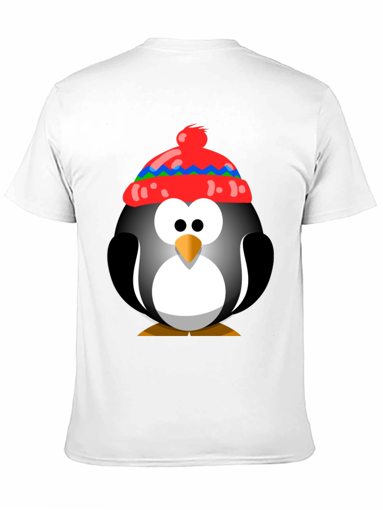 Penguin With Hat Graphic Tee - Fun Holiday Shirt