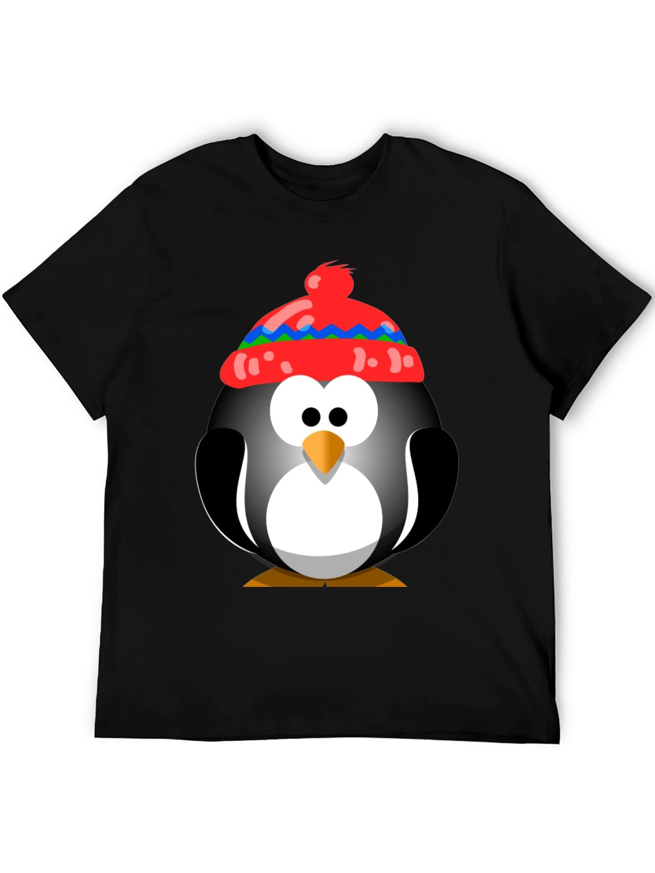 Penguin With Hat Graphic Tee - Fun Holiday Shirt