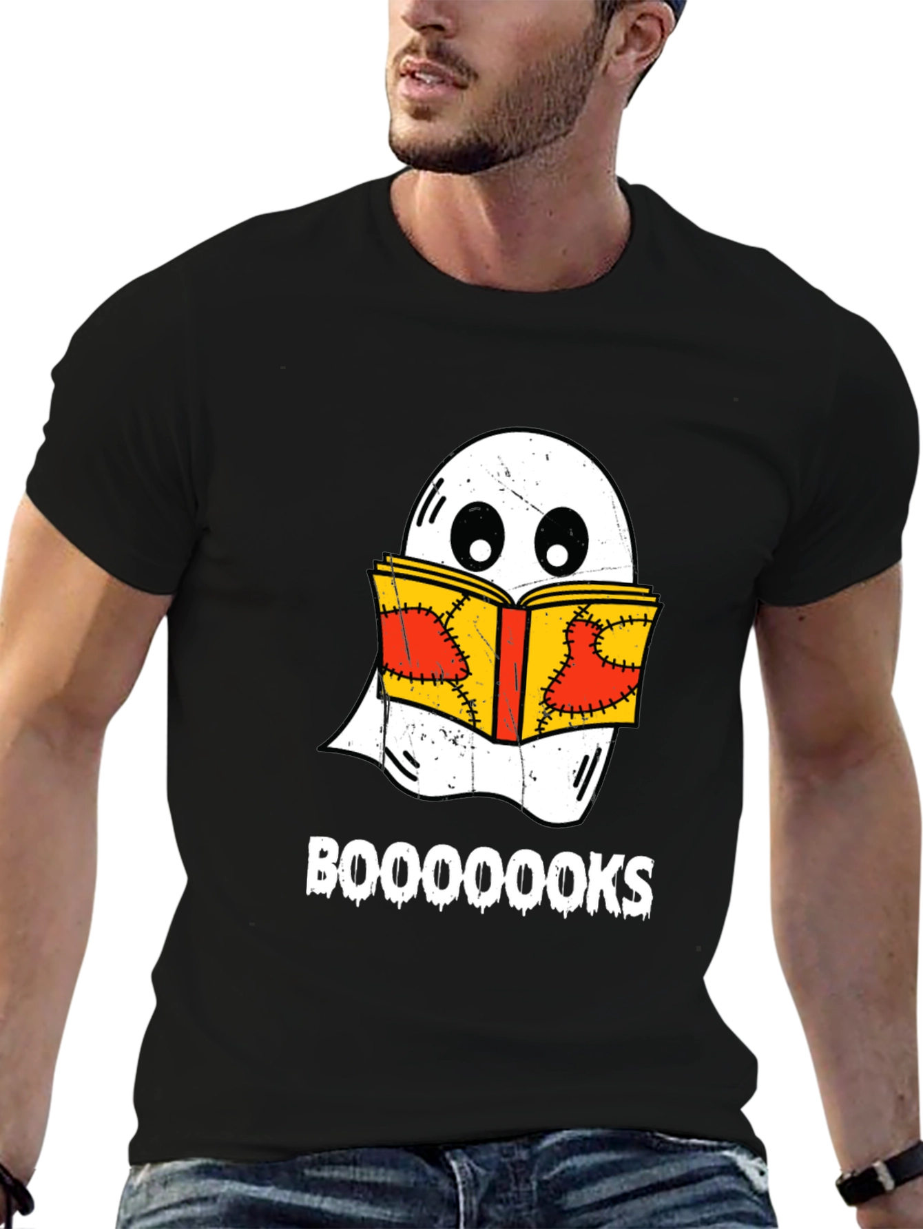 Booooks Ghost Reading T-Shirt - Halloween Apparel