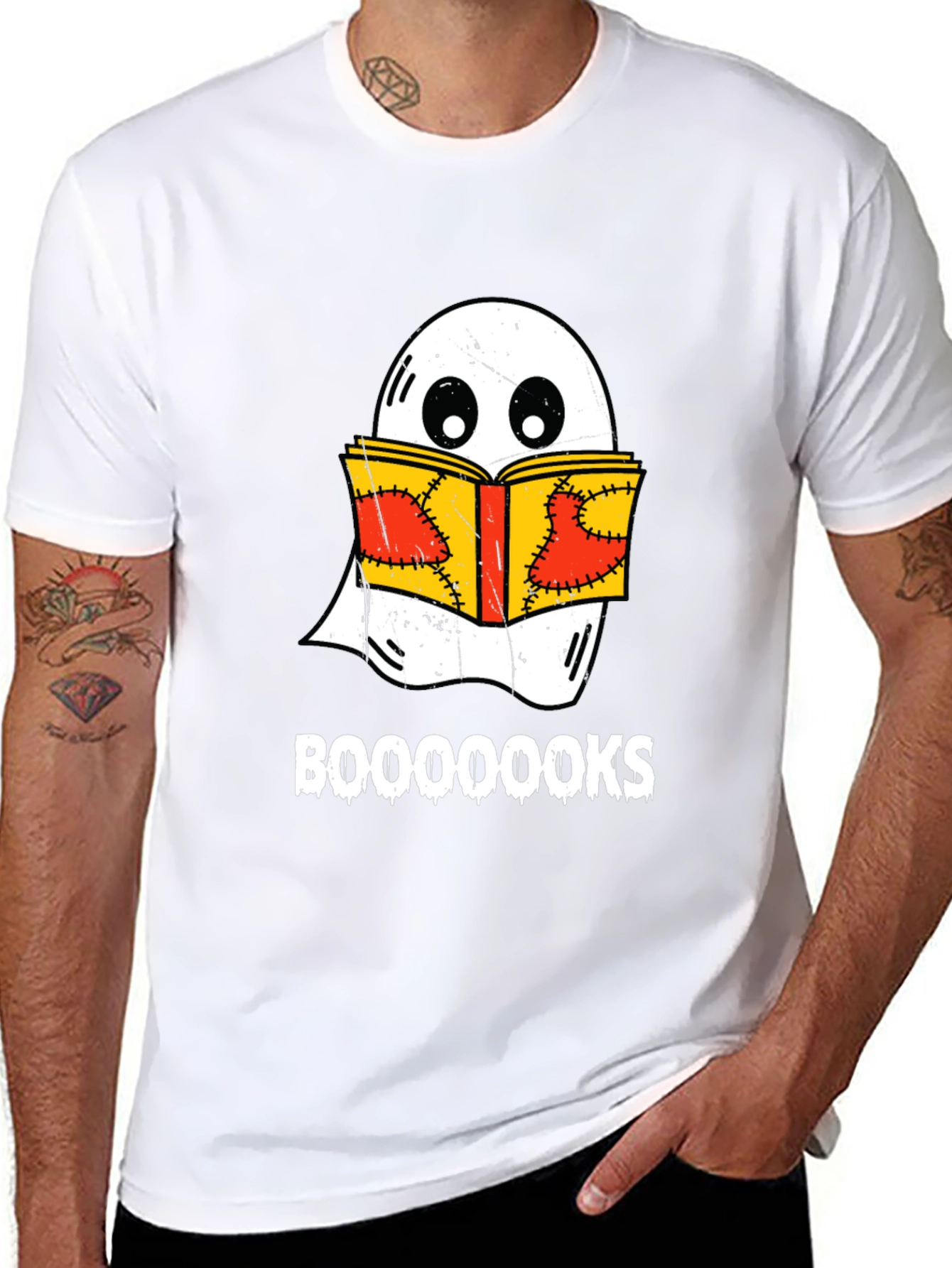 Booooks Ghost Reading T-Shirt - Halloween Apparel