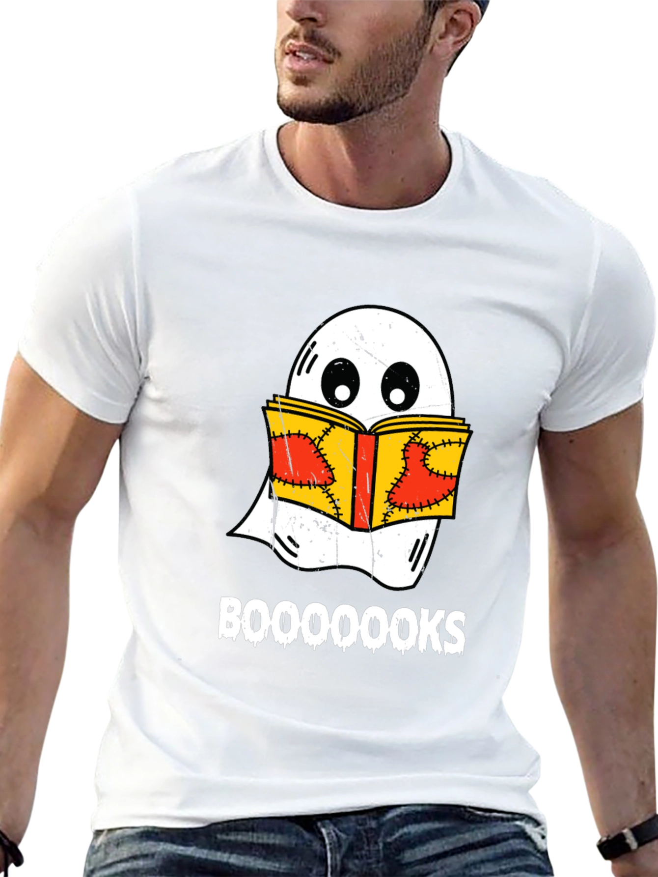 Booooks Ghost Reading T-Shirt - Halloween Apparel