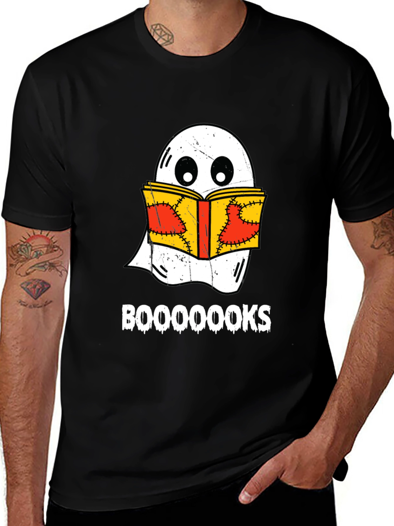 Booooks Ghost Reading T-Shirt - Halloween Apparel