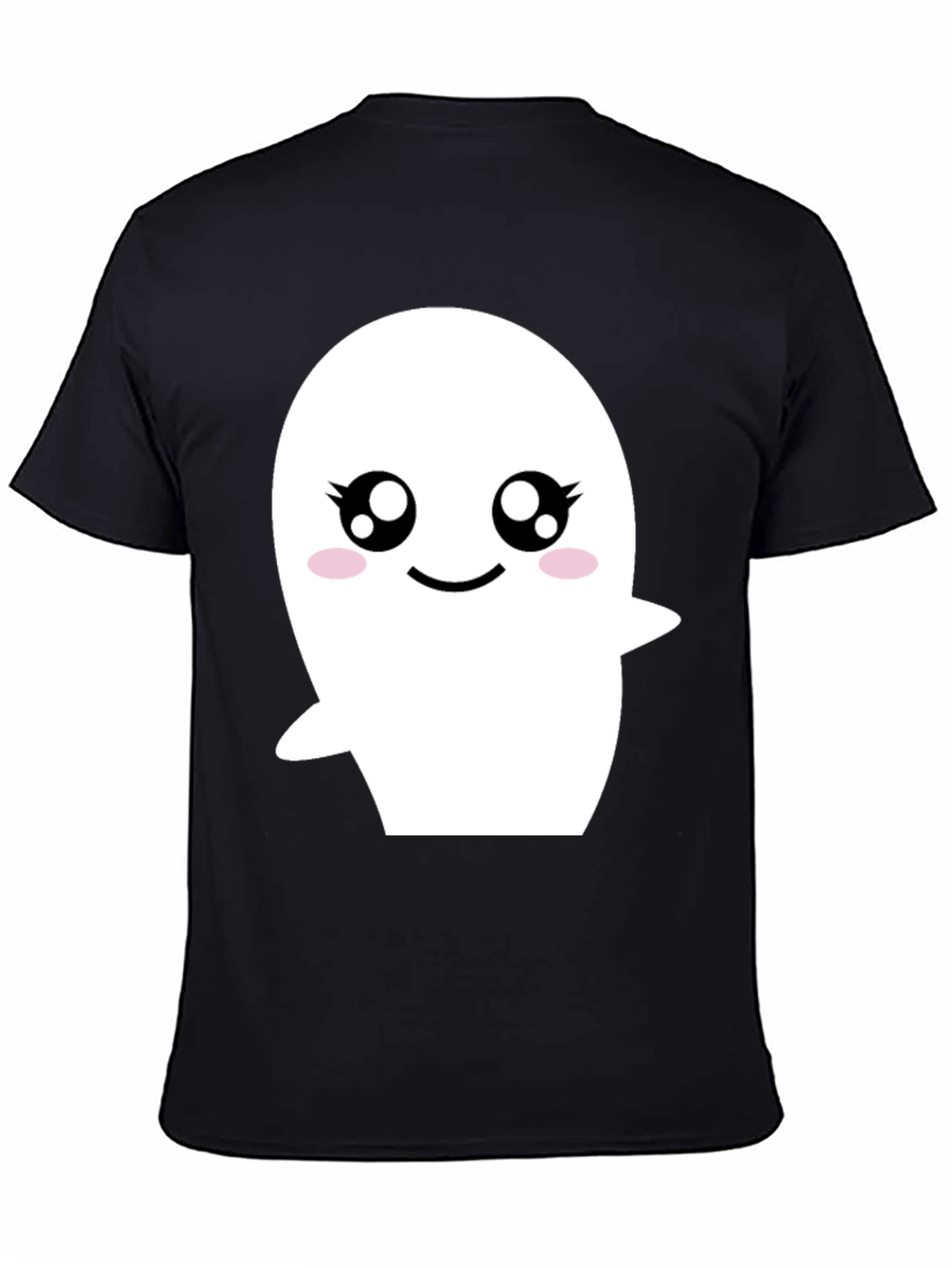 Cute Ghost Graphic Black T-Shirt