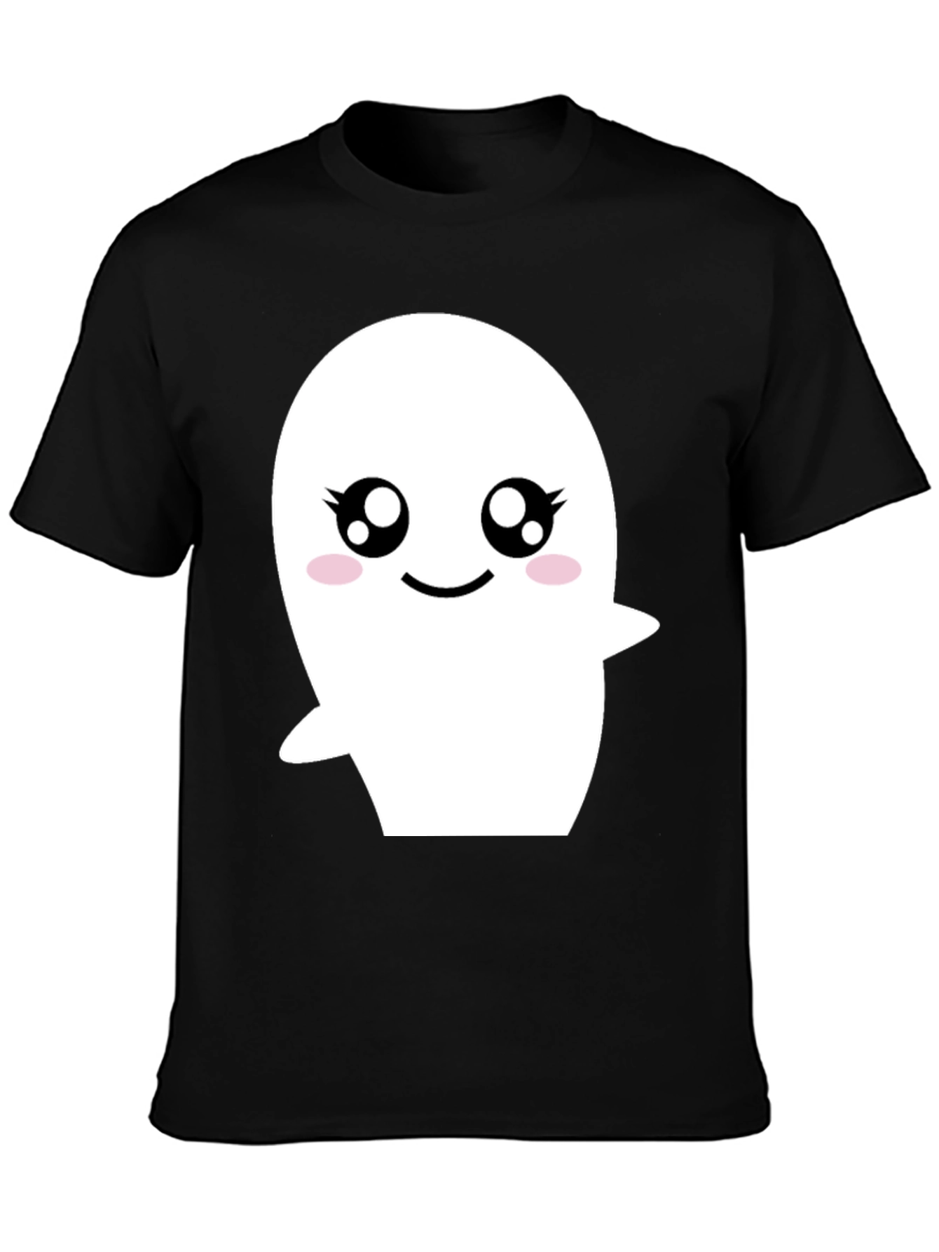 Cute Ghost Graphic Black T-Shirt