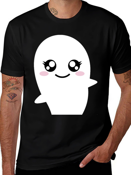 Cute Ghost Graphic Black T-Shirt