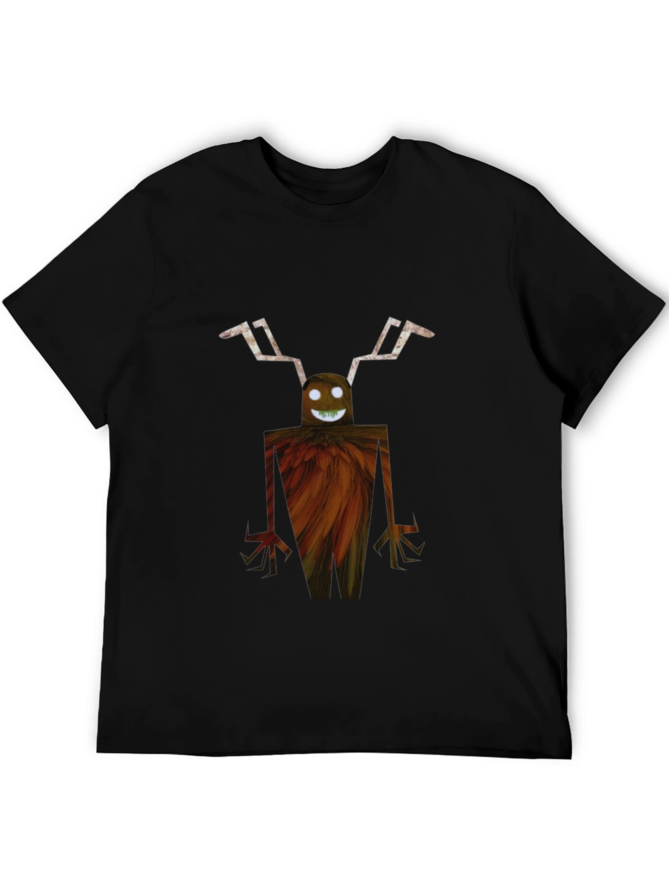 Unique Graphic Tee - Monster Design Black T-Shirt