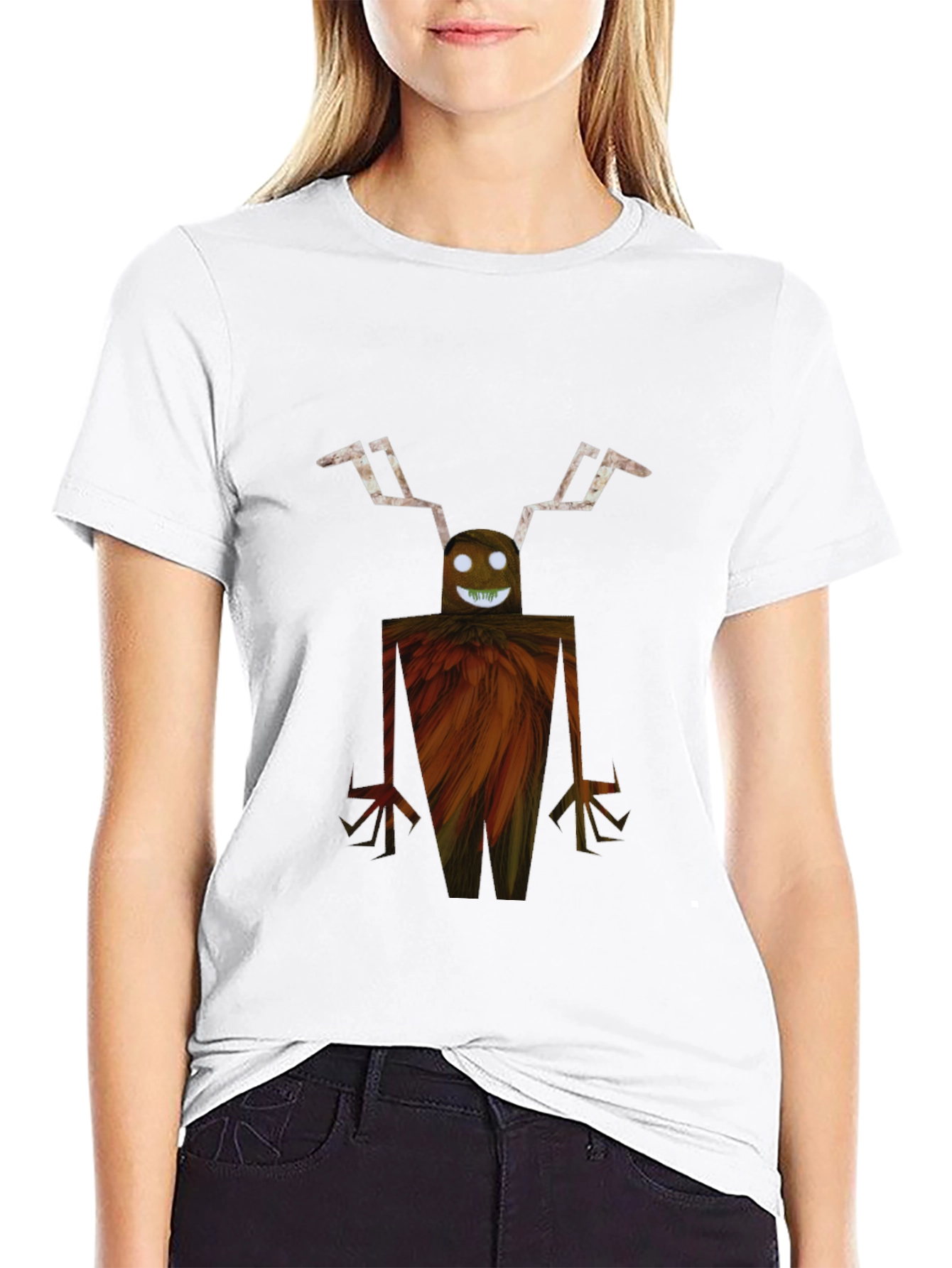 Unique Graphic Tee - Monster Design Black T-Shirt