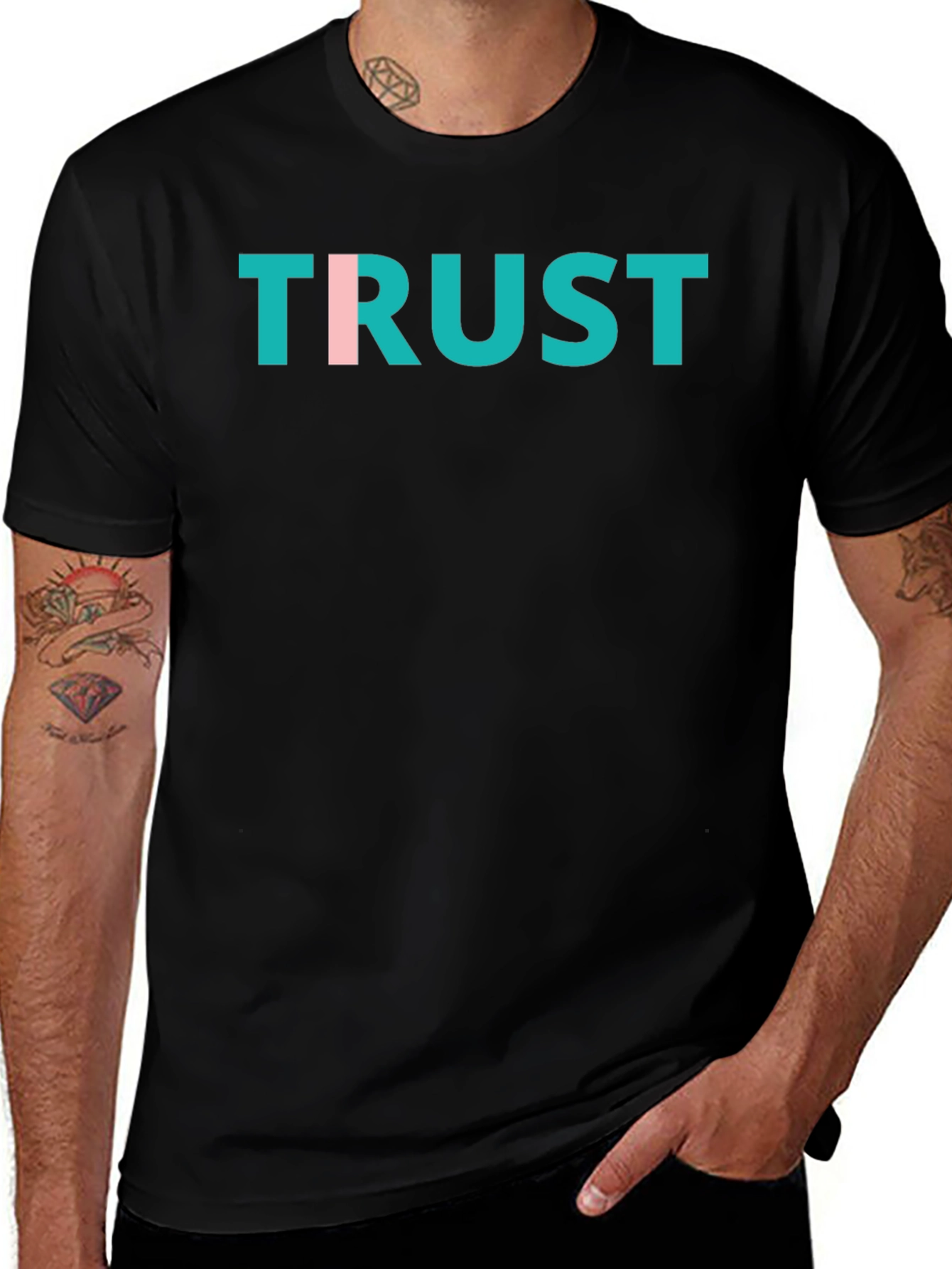 Trust Graphic Tee - Black Casual Cotton T-Shirt