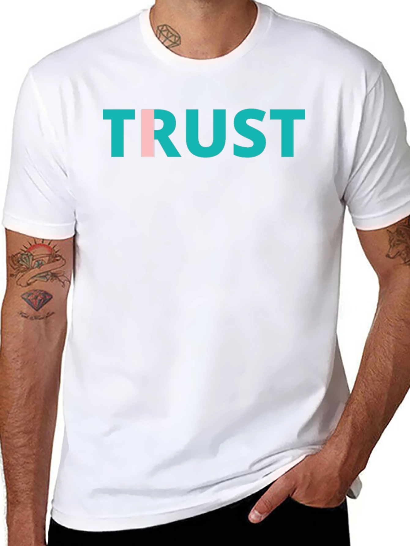 Trust Graphic Tee - Black Casual Cotton T-Shirt