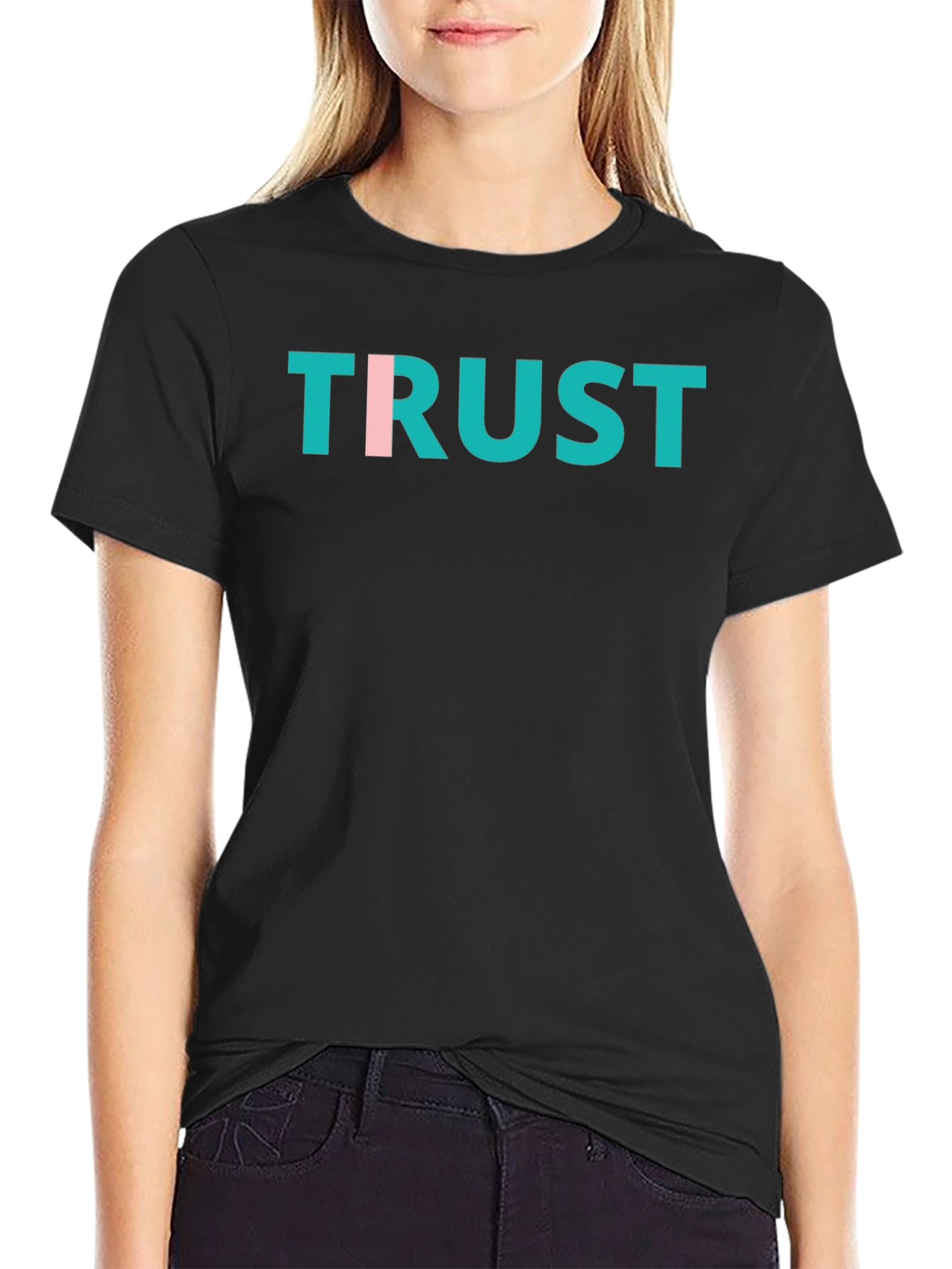 Trust Graphic Tee - Black Casual Cotton T-Shirt