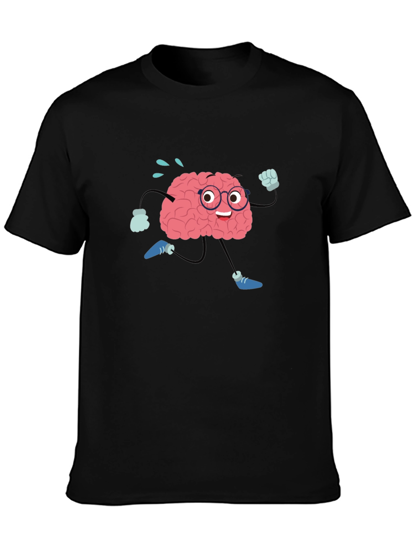 Brain Running Cartoon T-Shirt