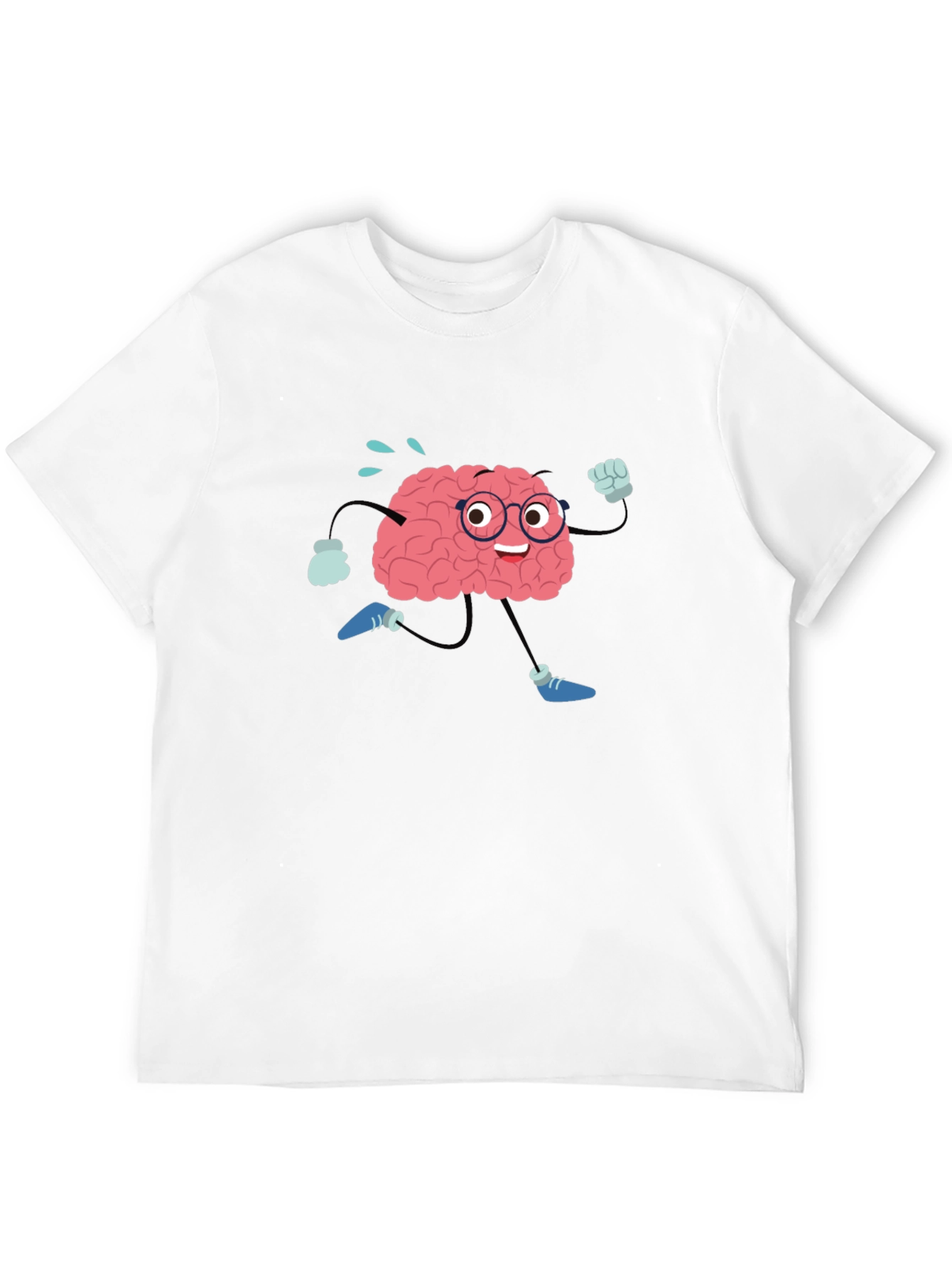 Brain Running Cartoon T-Shirt
