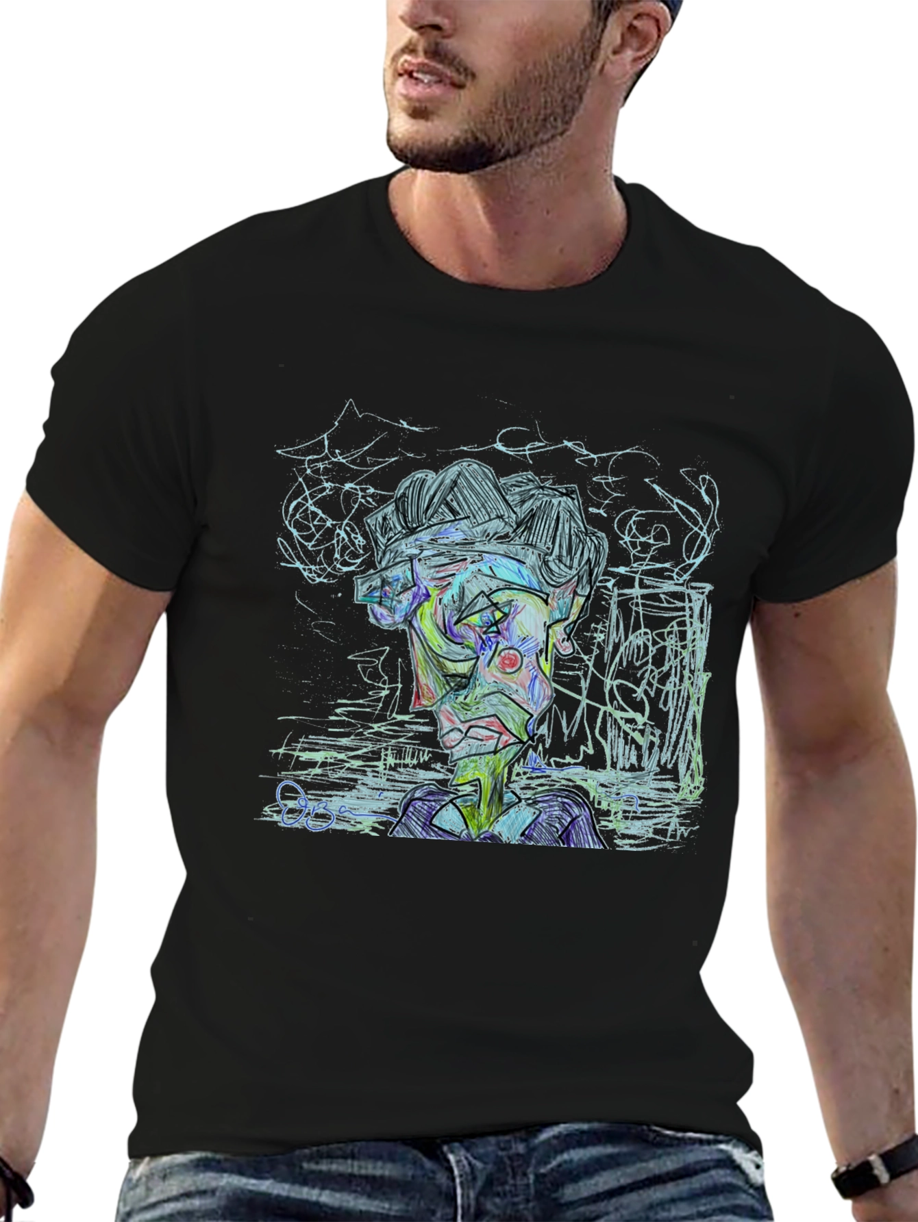 Abstract Art Graphic Print Tee - Modern Style