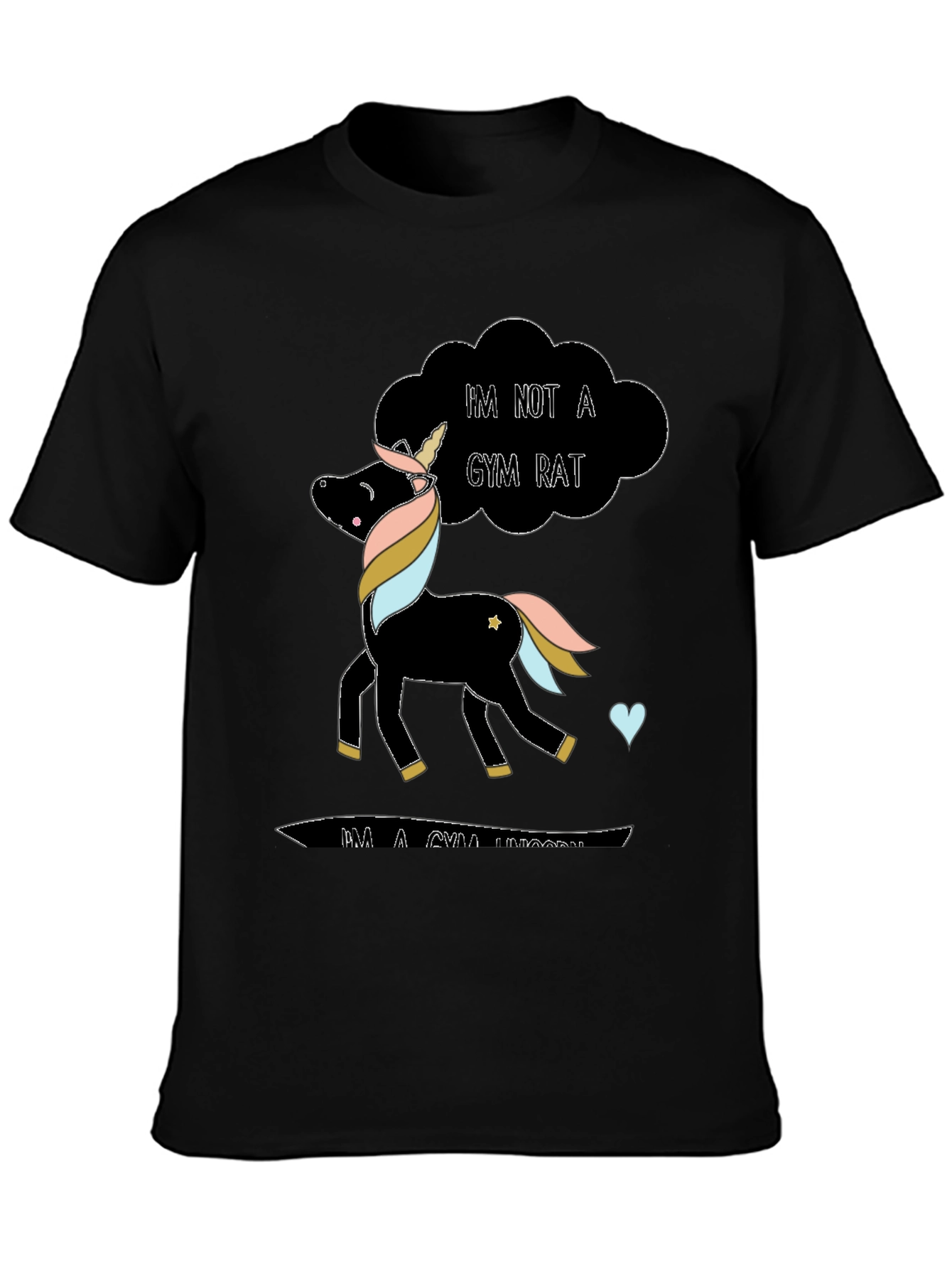 Gym Unicorn Black T-Shirt