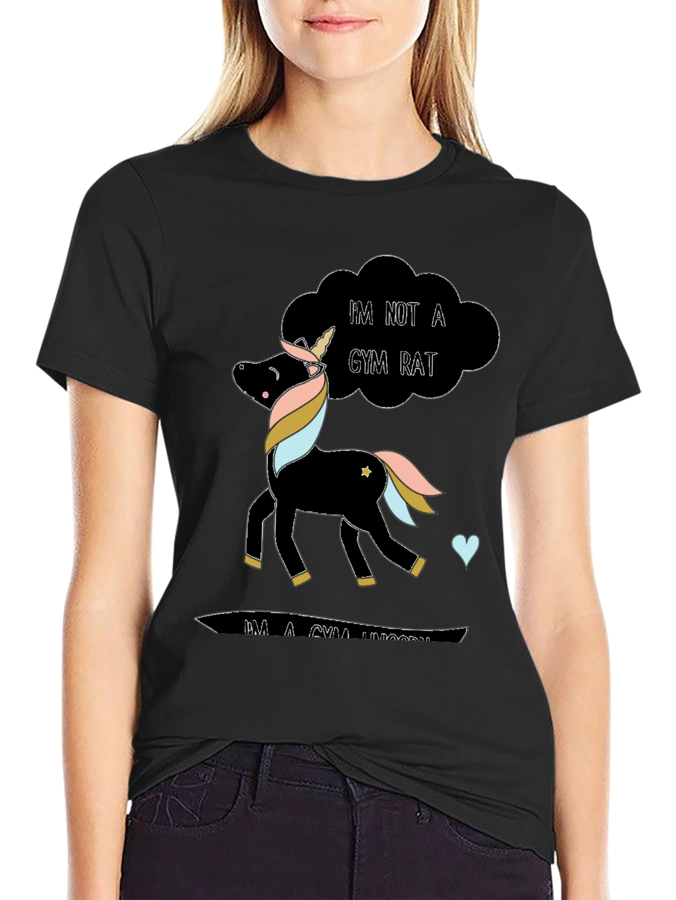Gym Unicorn Black T-Shirt