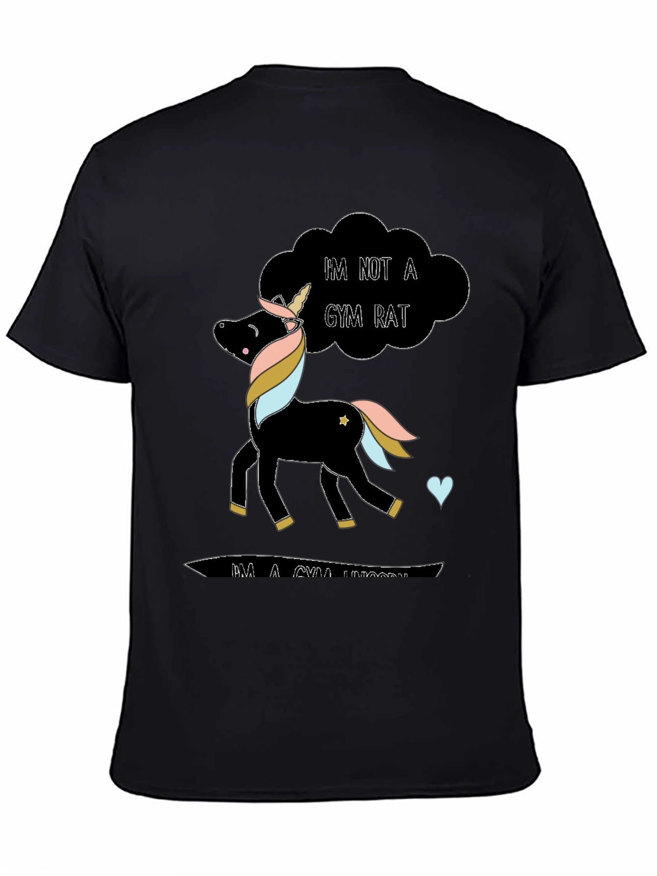 Gym Unicorn Black T-Shirt