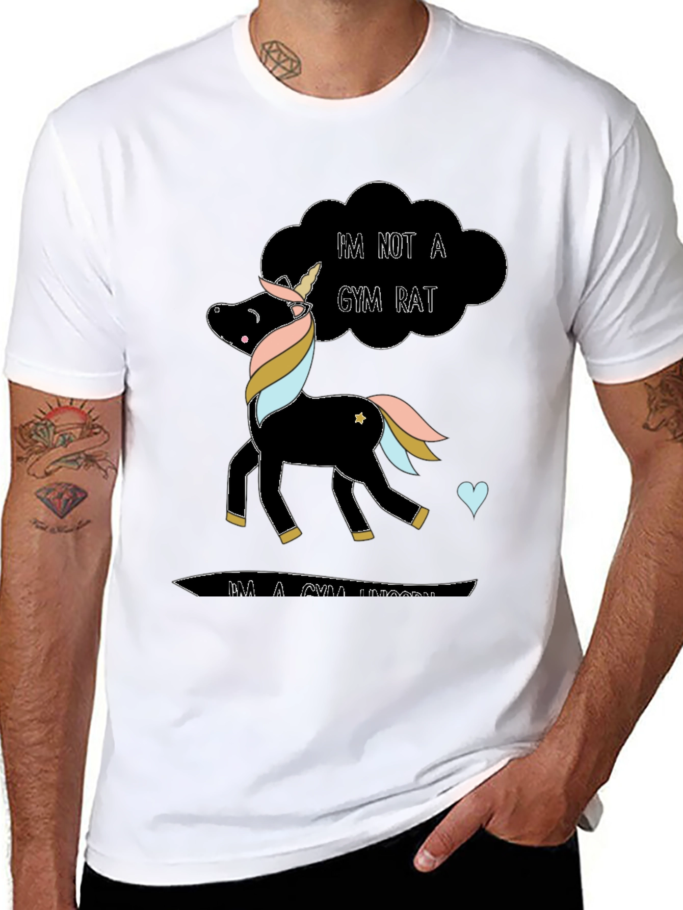 Gym Unicorn Black T-Shirt