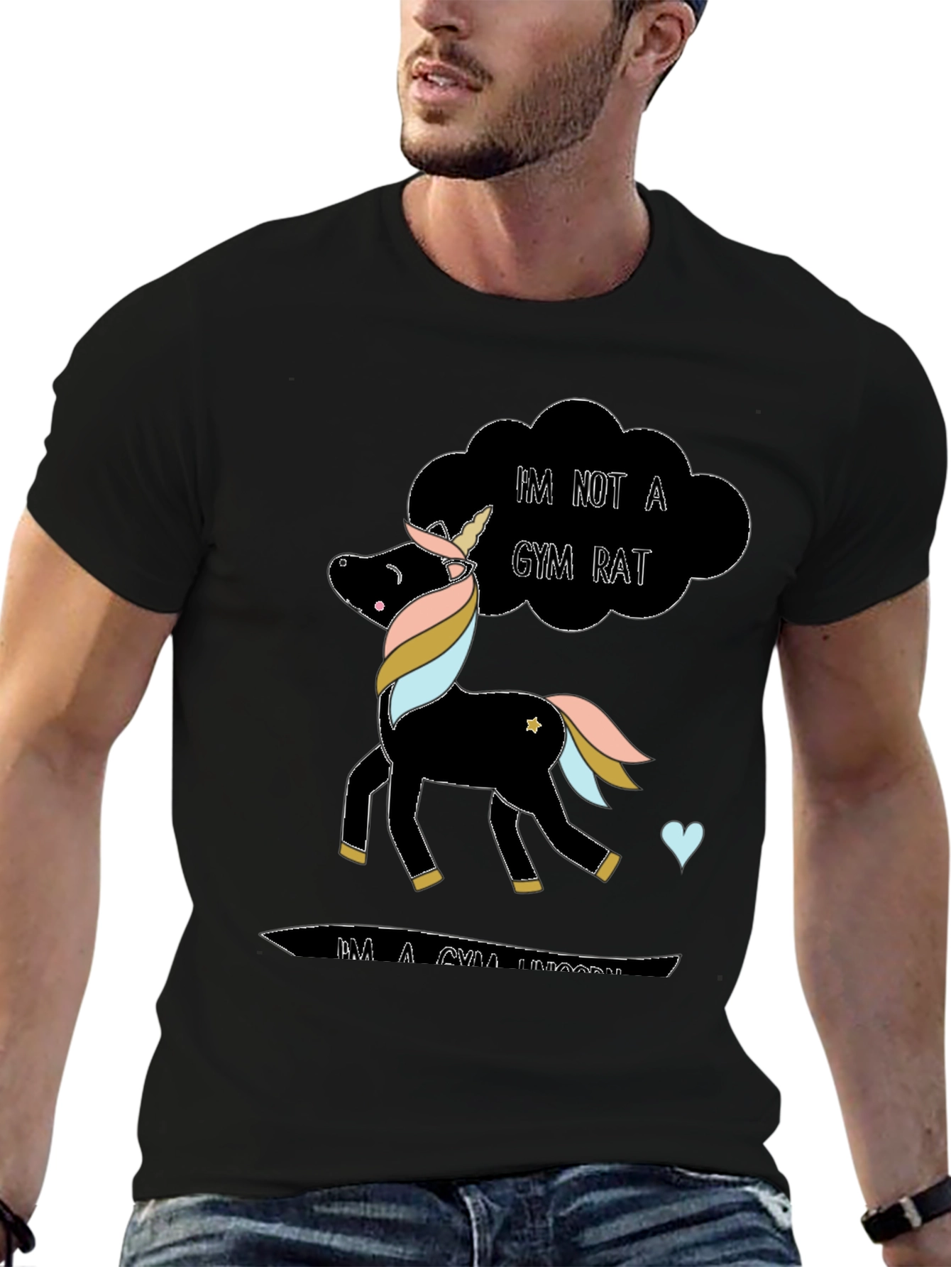 Gym Unicorn Black T-Shirt