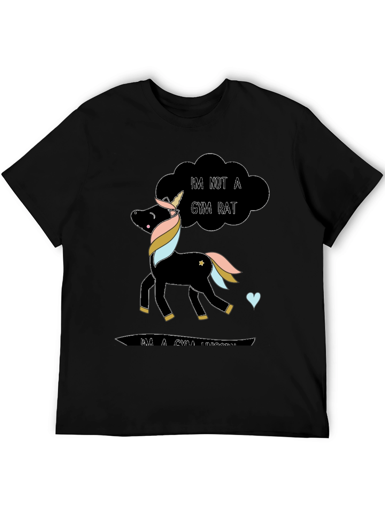 Gym Unicorn Black T-Shirt