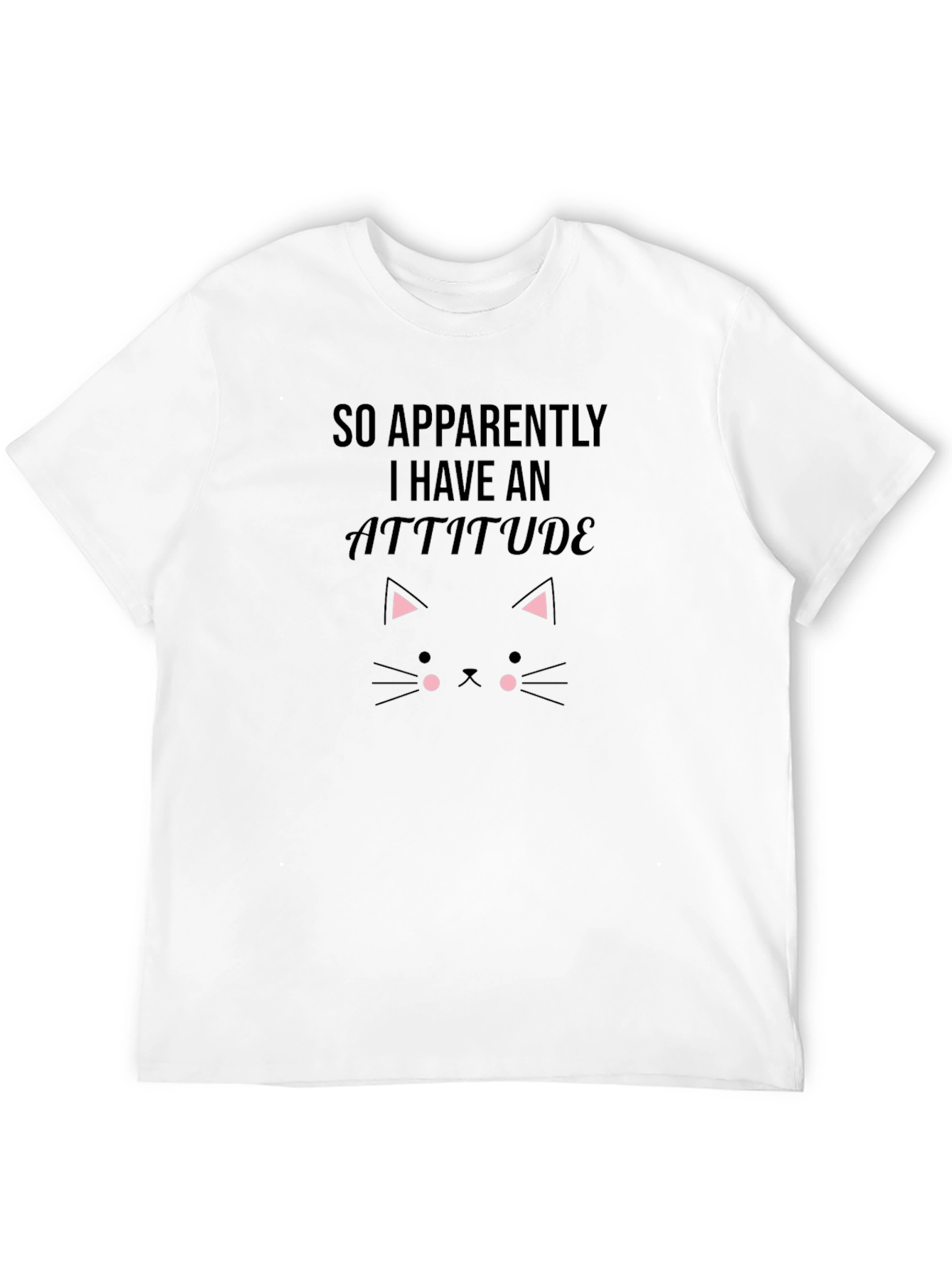 Attitude Cat Graphic Mens Black T-Shirt