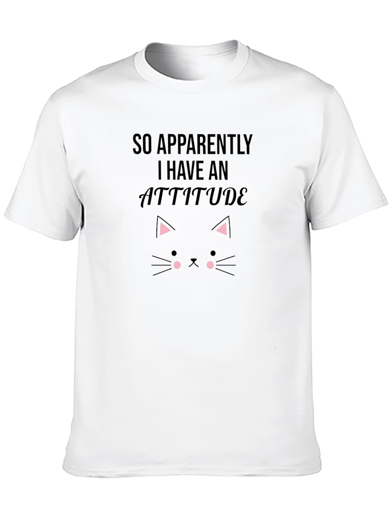 Attitude Cat Graphic Mens Black T-Shirt