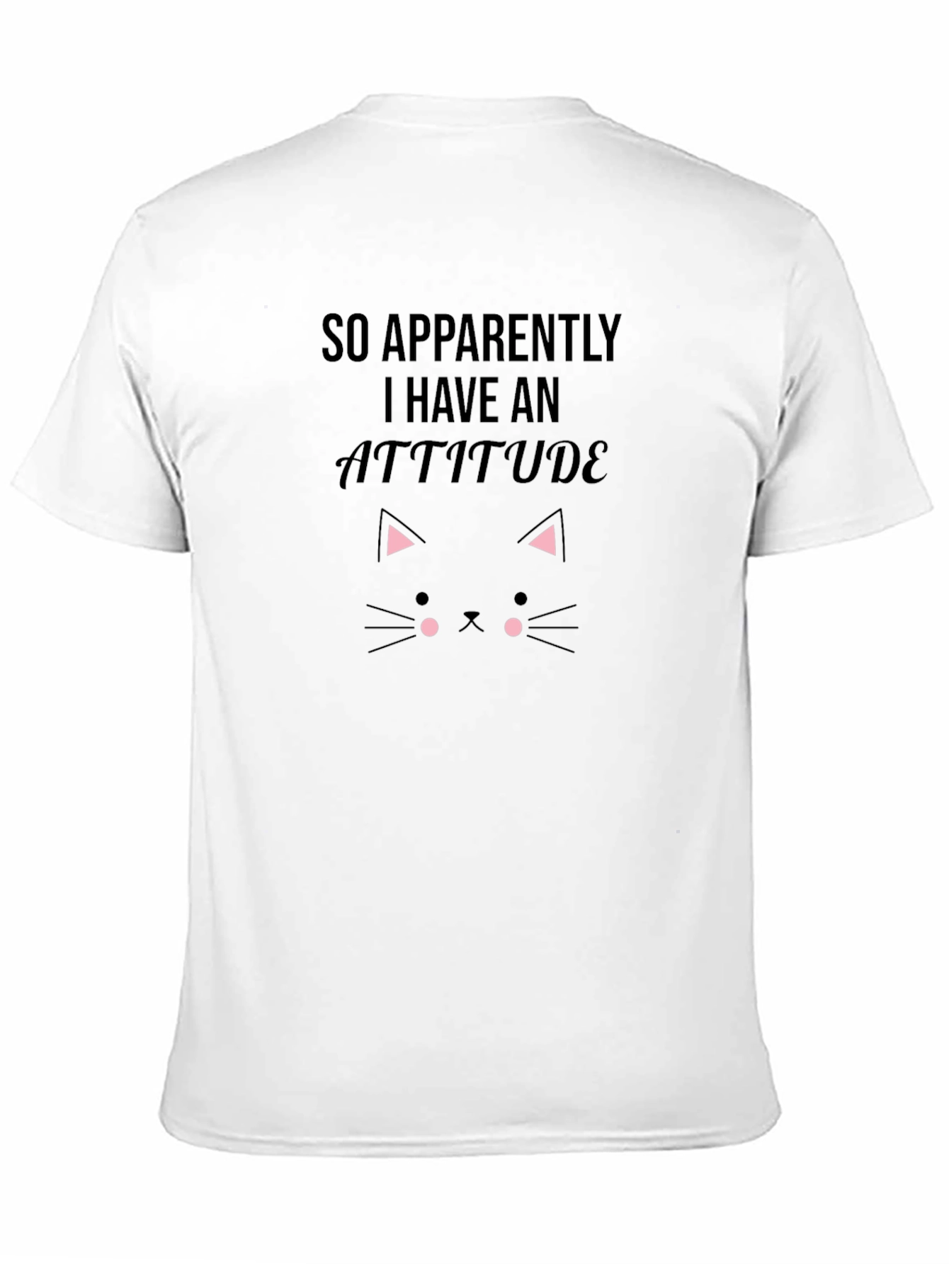 Attitude Cat Graphic Mens Black T-Shirt