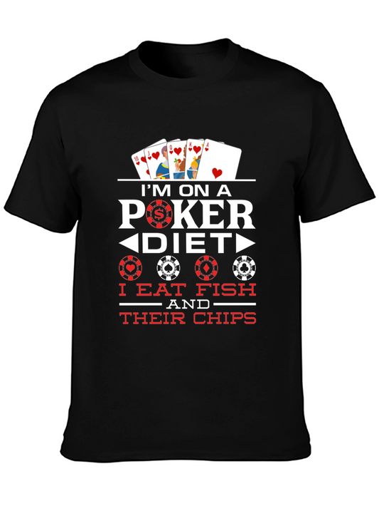 Poker Diet Funny T-Shirt - Eat Fish and Their Chips!