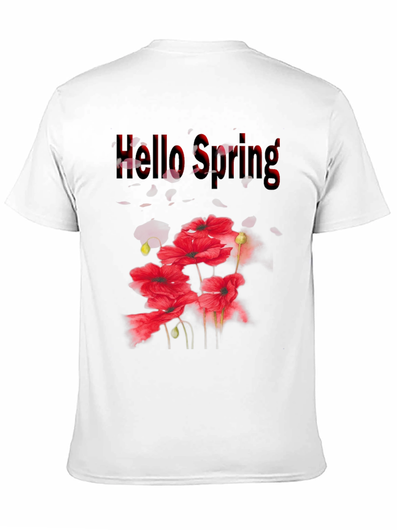 Hello Spring Floral Black T-Shirt
