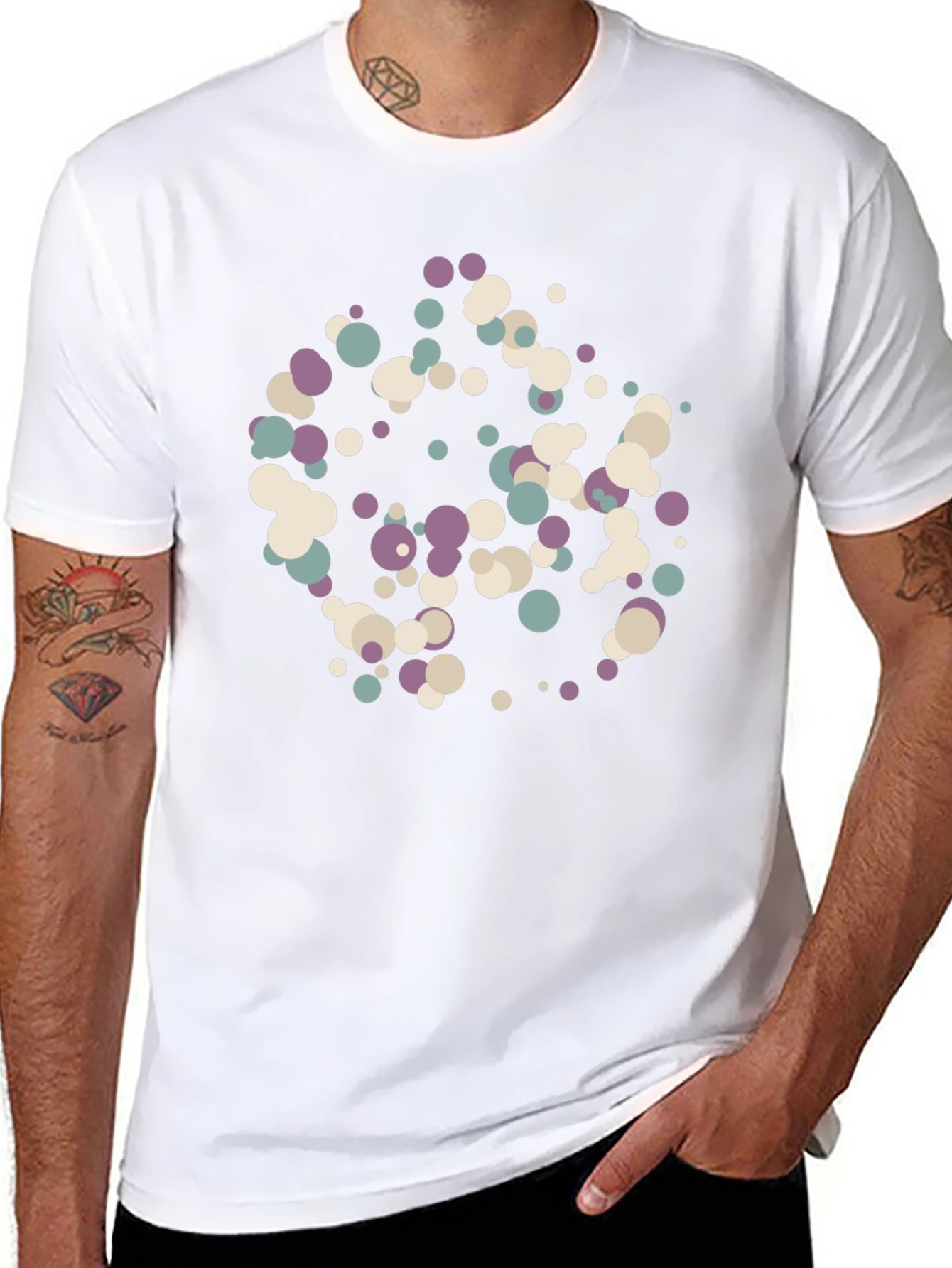 Abstract Dots Black T-Shirt - Modern Art Tee