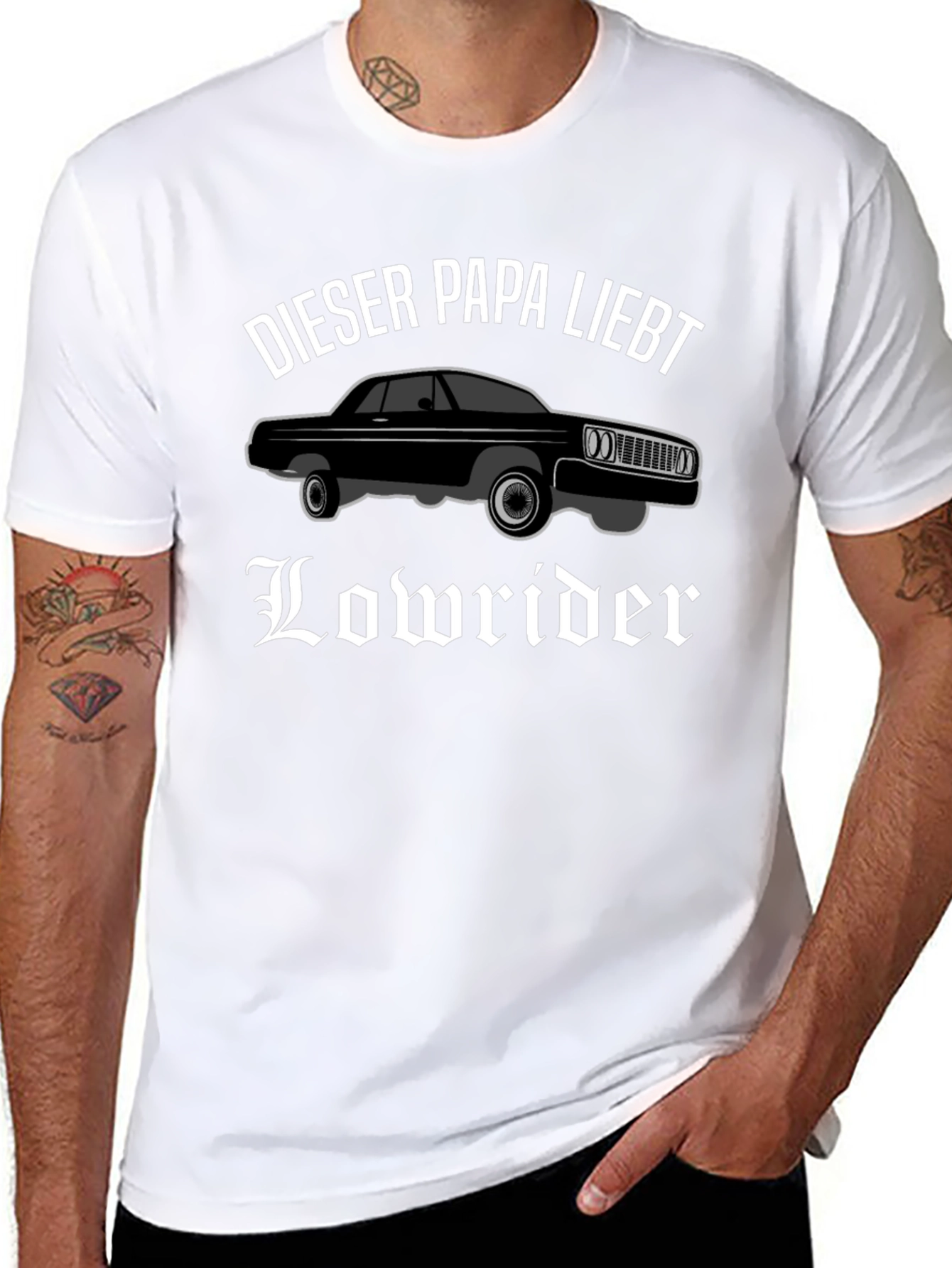 Lowrider Dad T-Shirt - Black Car Lover Tee