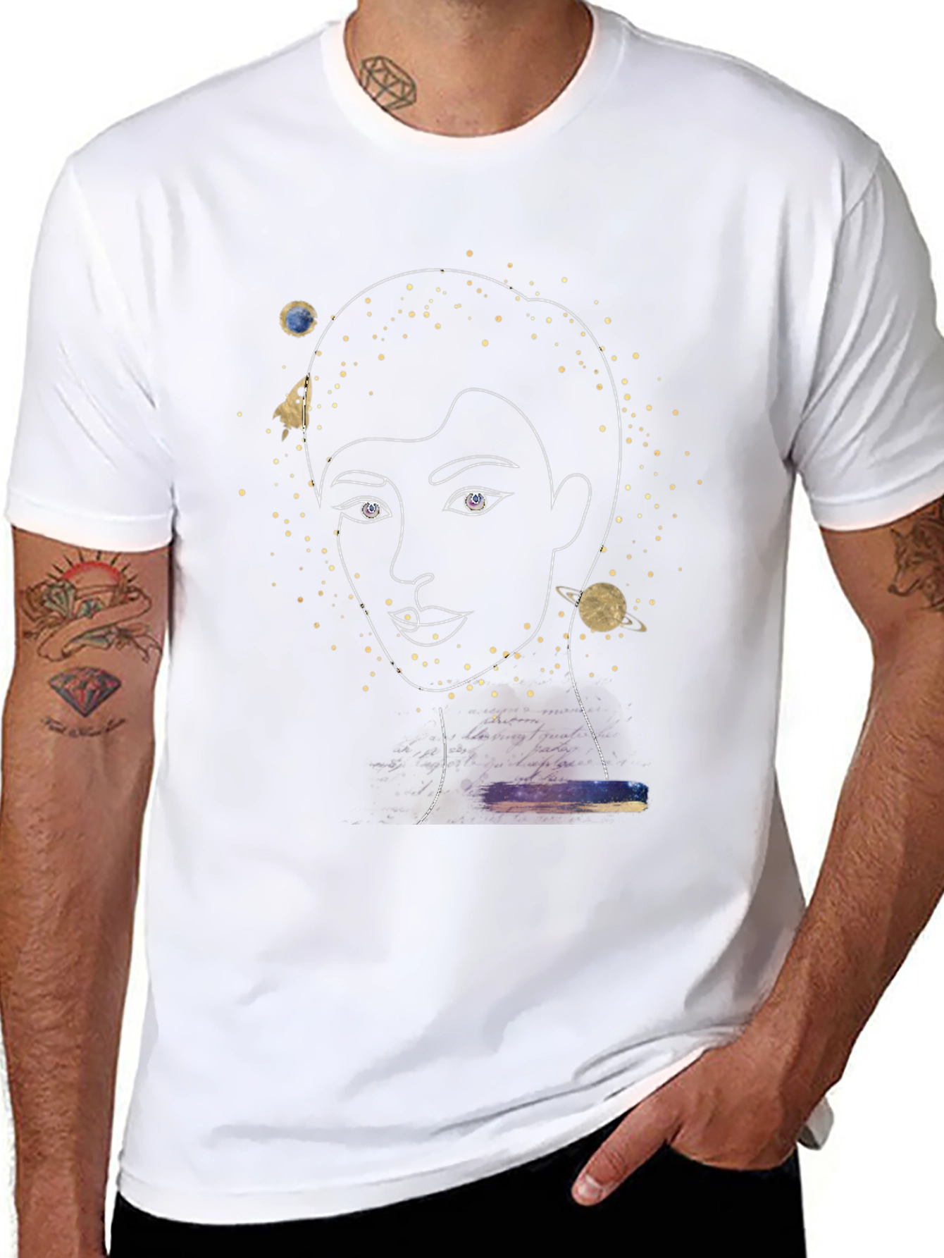 Cosmic Woman Graphic Tee - Stylish Black T-Shirt