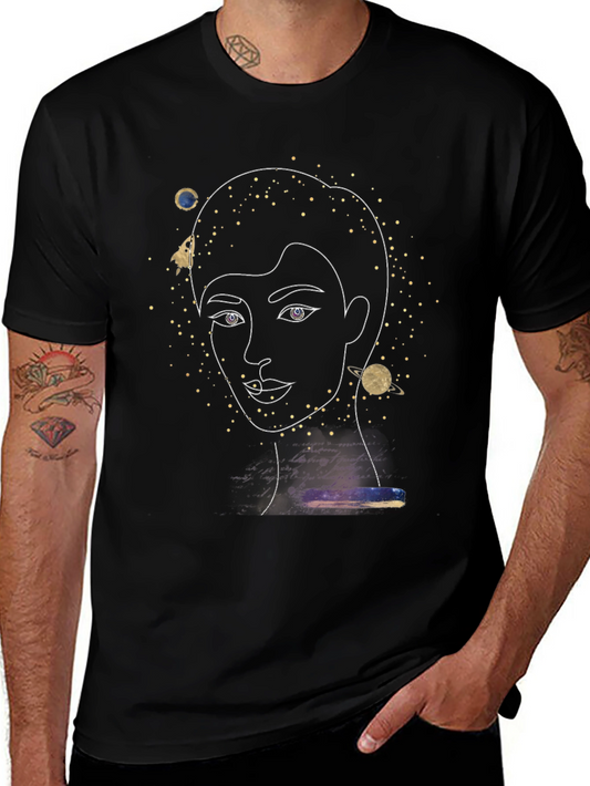 Cosmic Woman Graphic Tee - Stylish Black T-Shirt