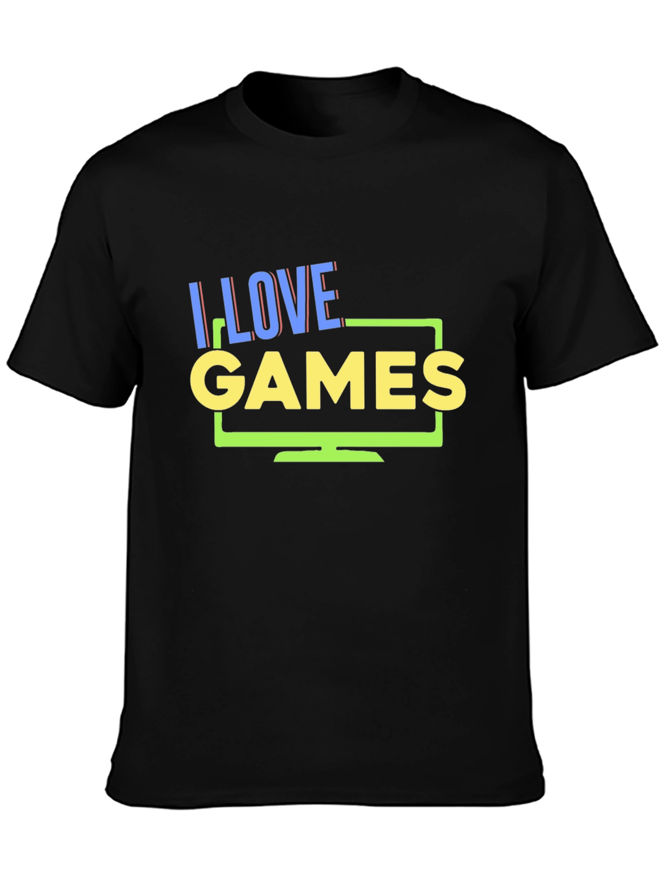 I Love Games Black Graphic T-Shirt