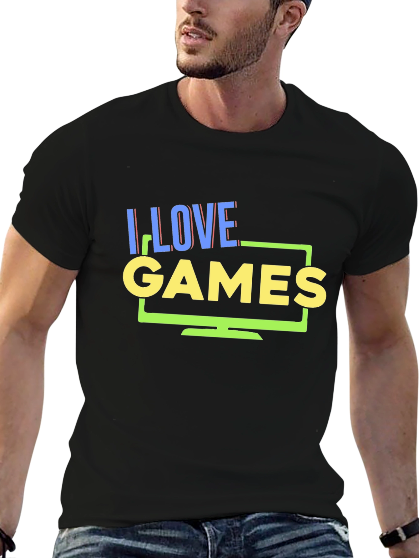 I Love Games Black Graphic T-Shirt