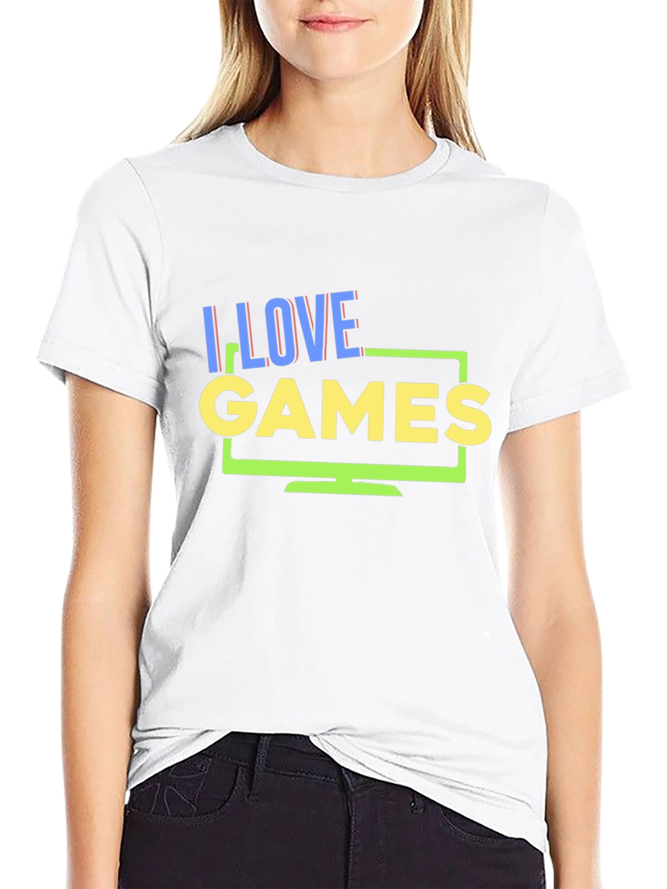 I Love Games Black Graphic T-Shirt