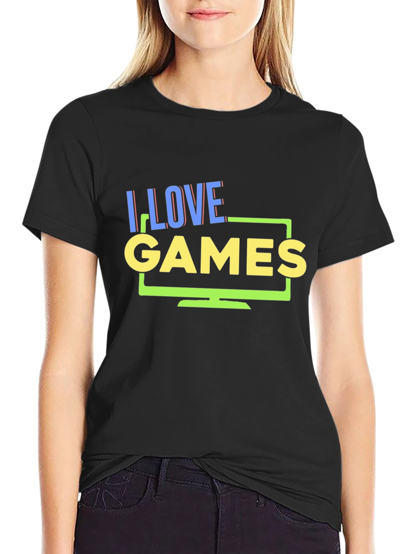 I Love Games Black Graphic T-Shirt