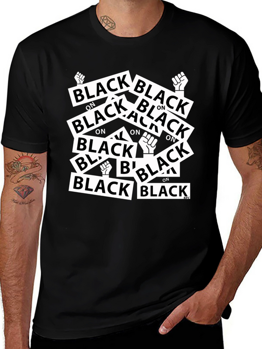 Black on Black Graphic Tee - Mens Fashion