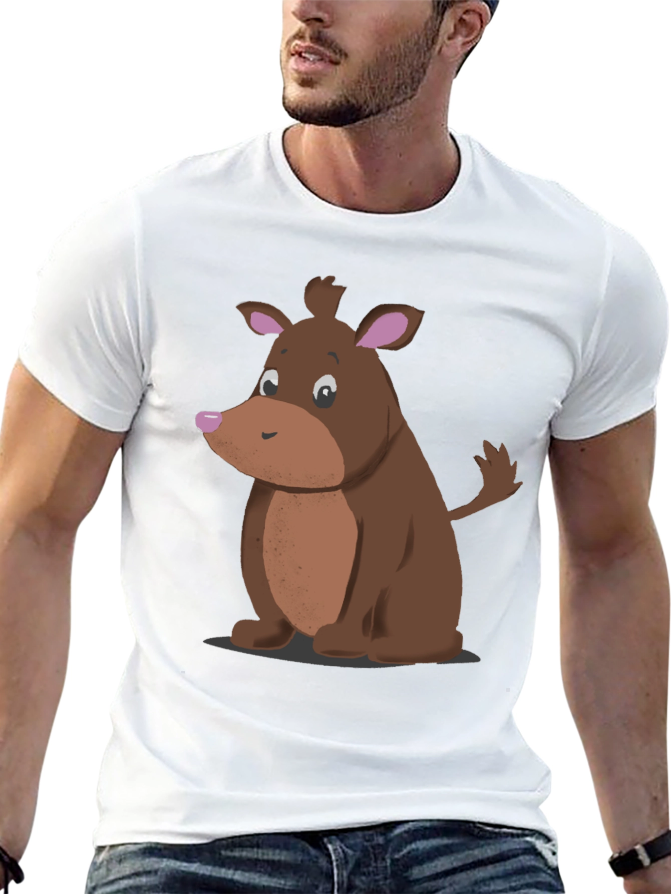 Cartoon Dog Black T-Shirt