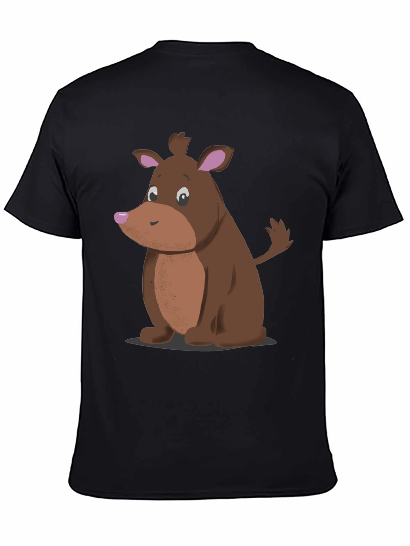 Cartoon Dog Black T-Shirt