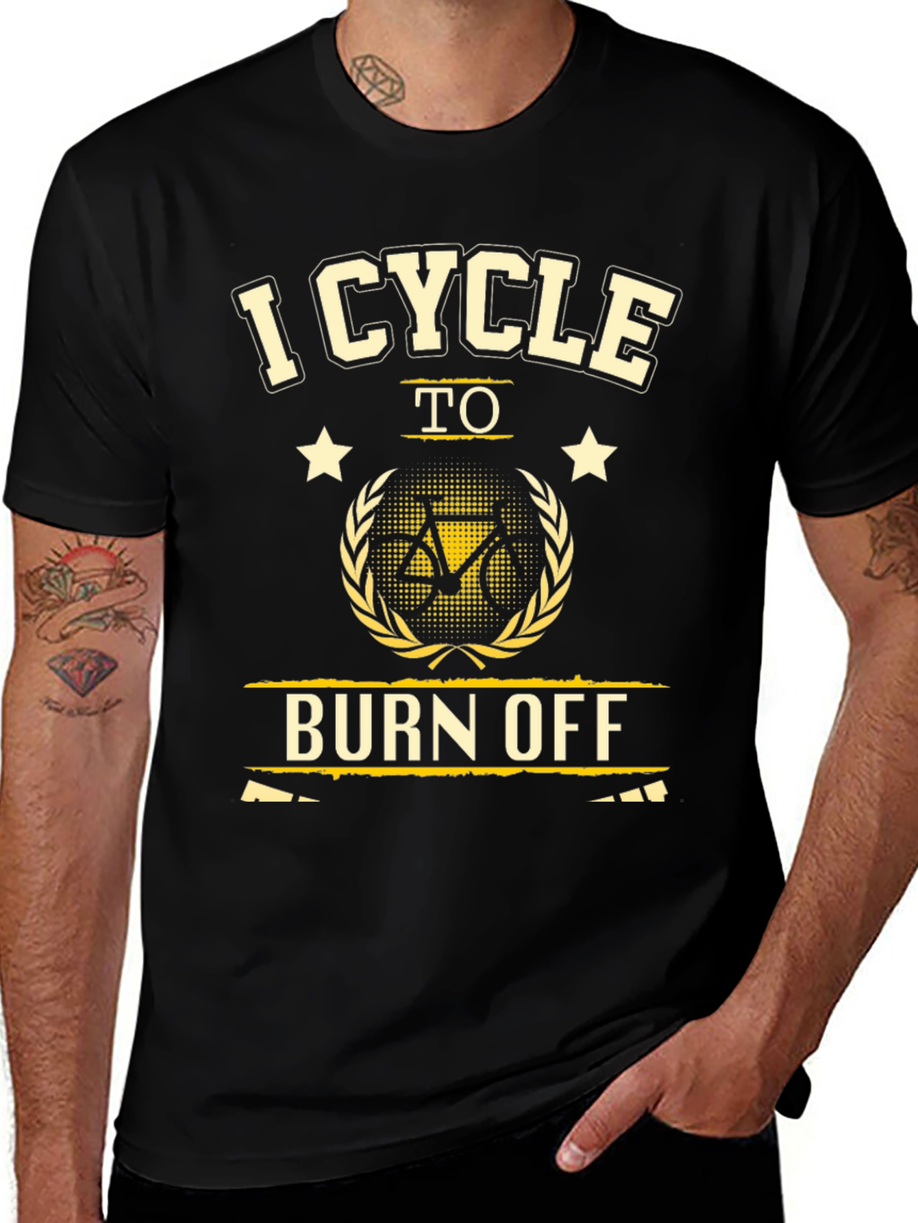 I Cycle to Burn Off Black T-Shirt