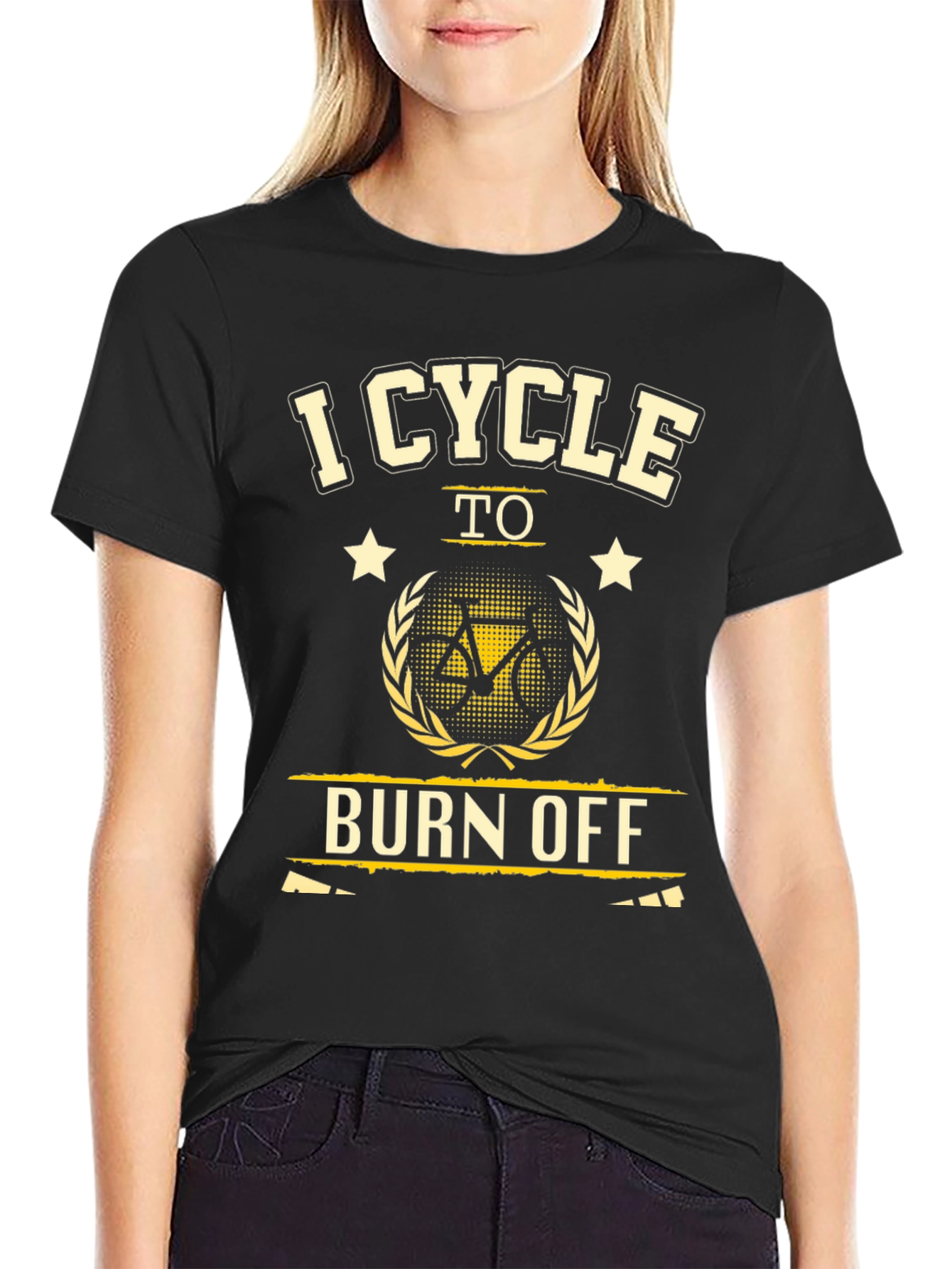 I Cycle to Burn Off Black T-Shirt